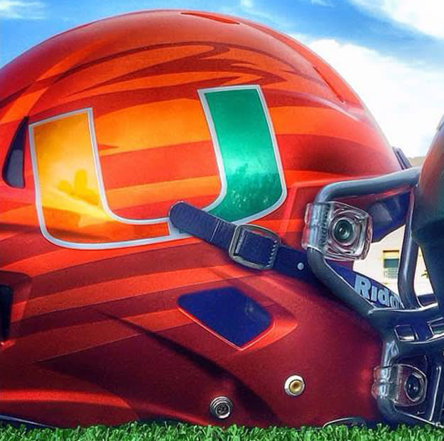 Miami Hurricanes Bring the Heat With These New Helmets for the 2014-15 ...