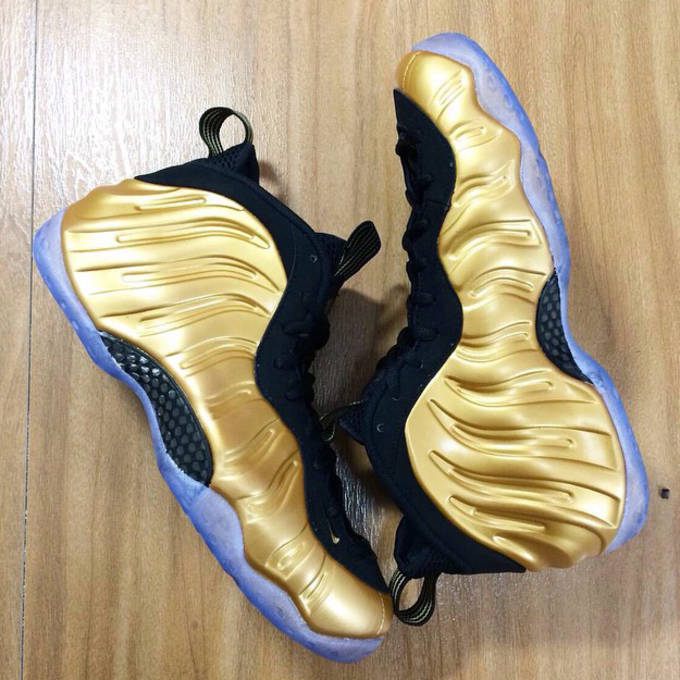 gold foamposites on feet