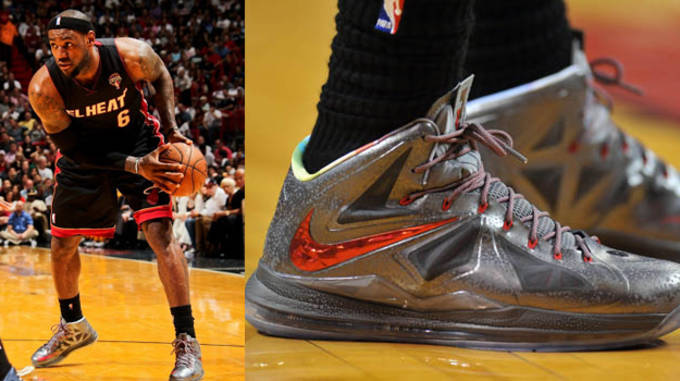 LeBron X Silver Red