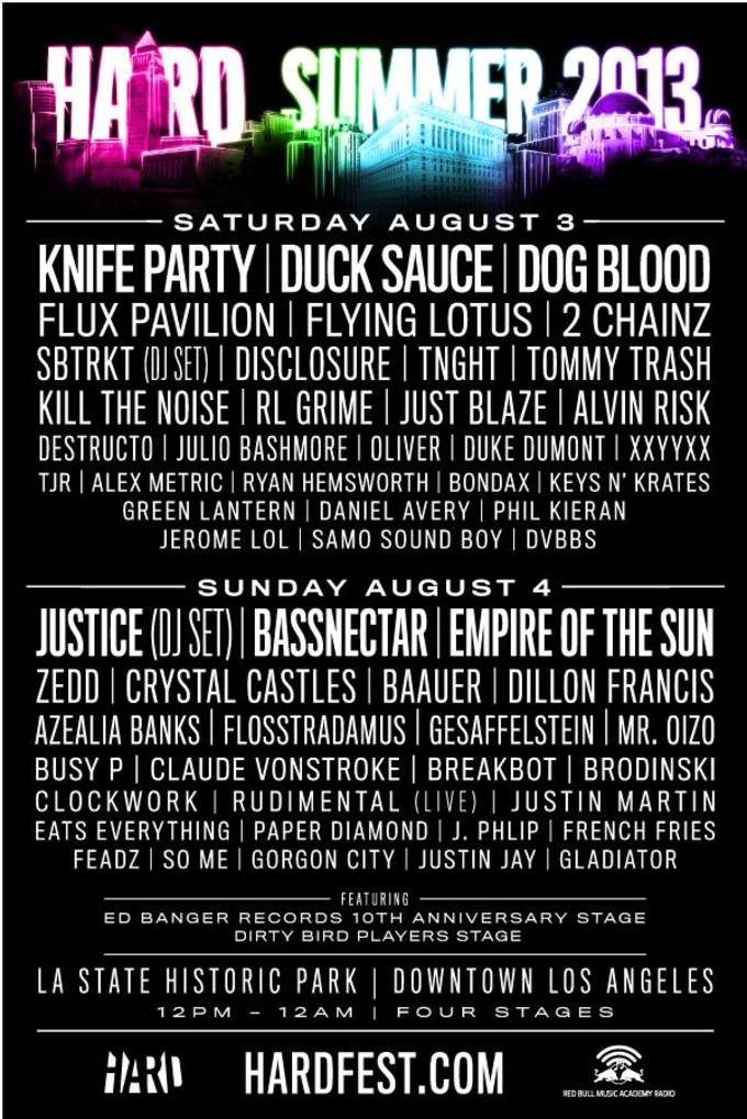 HARD Summer Announces Their 2013 Lineup Complex