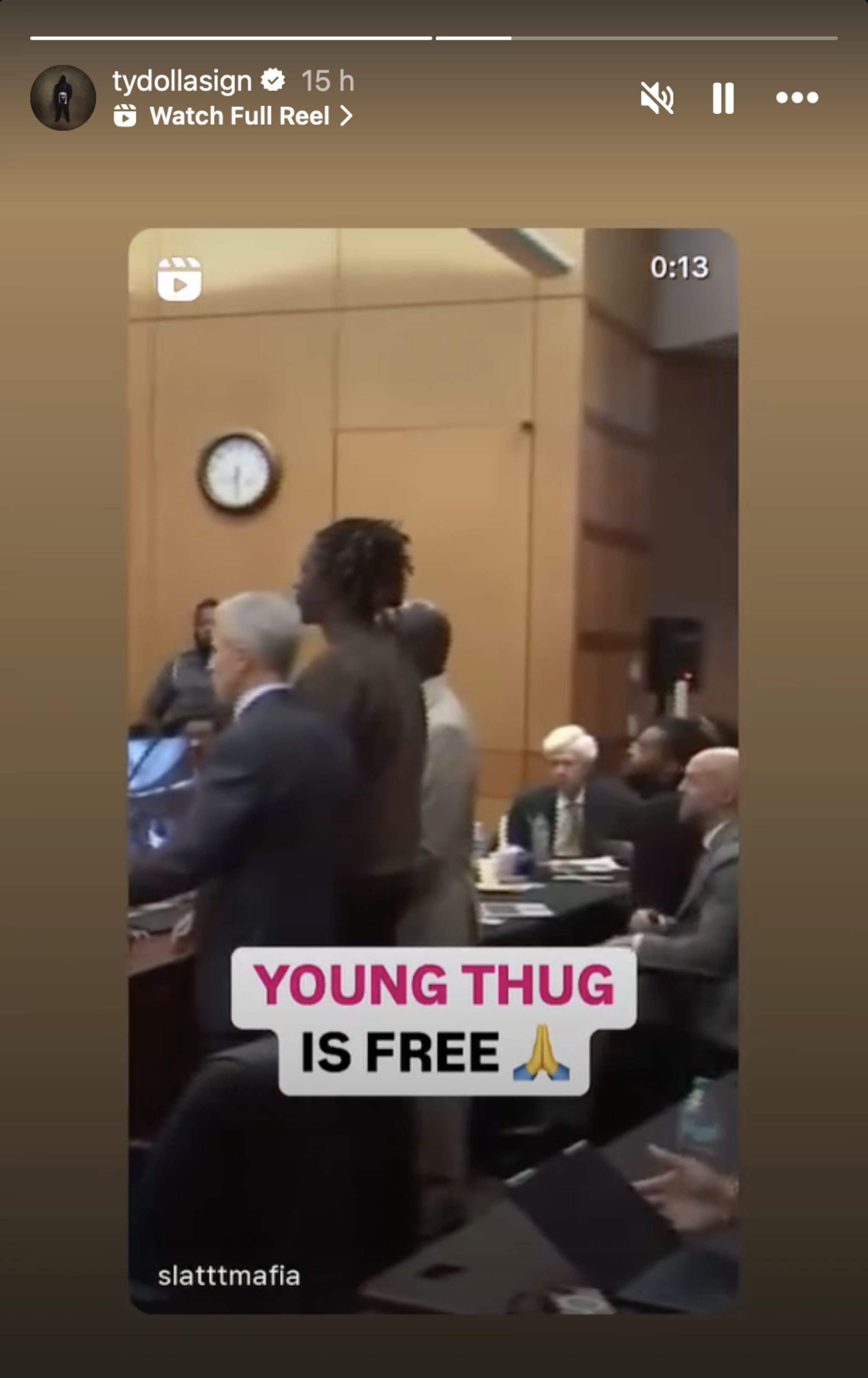 Ty Dolla Sign celebrates Young Thug's freedom on Instagram.
