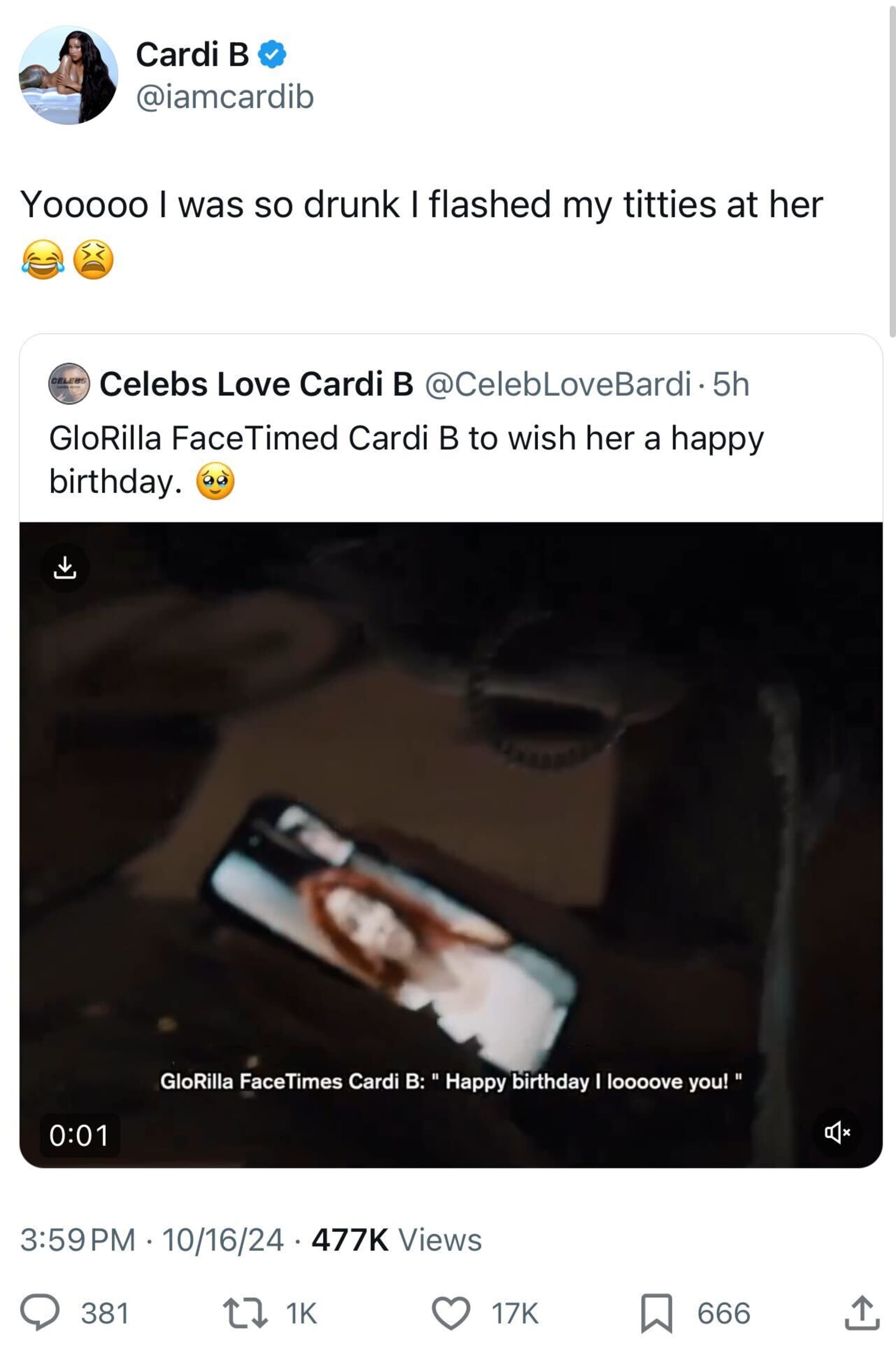 Cardi Bのツイート