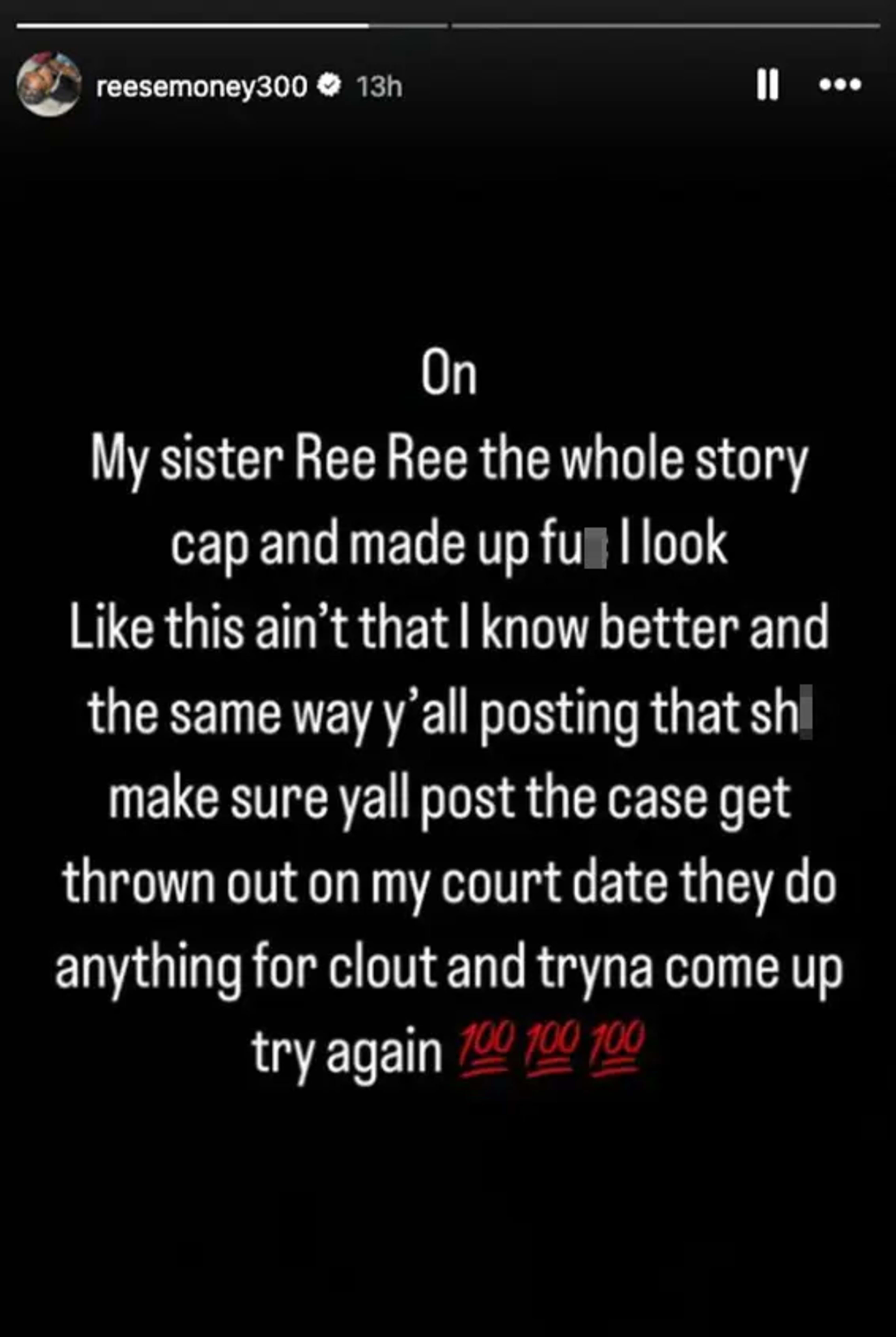 Lil Reese IG story