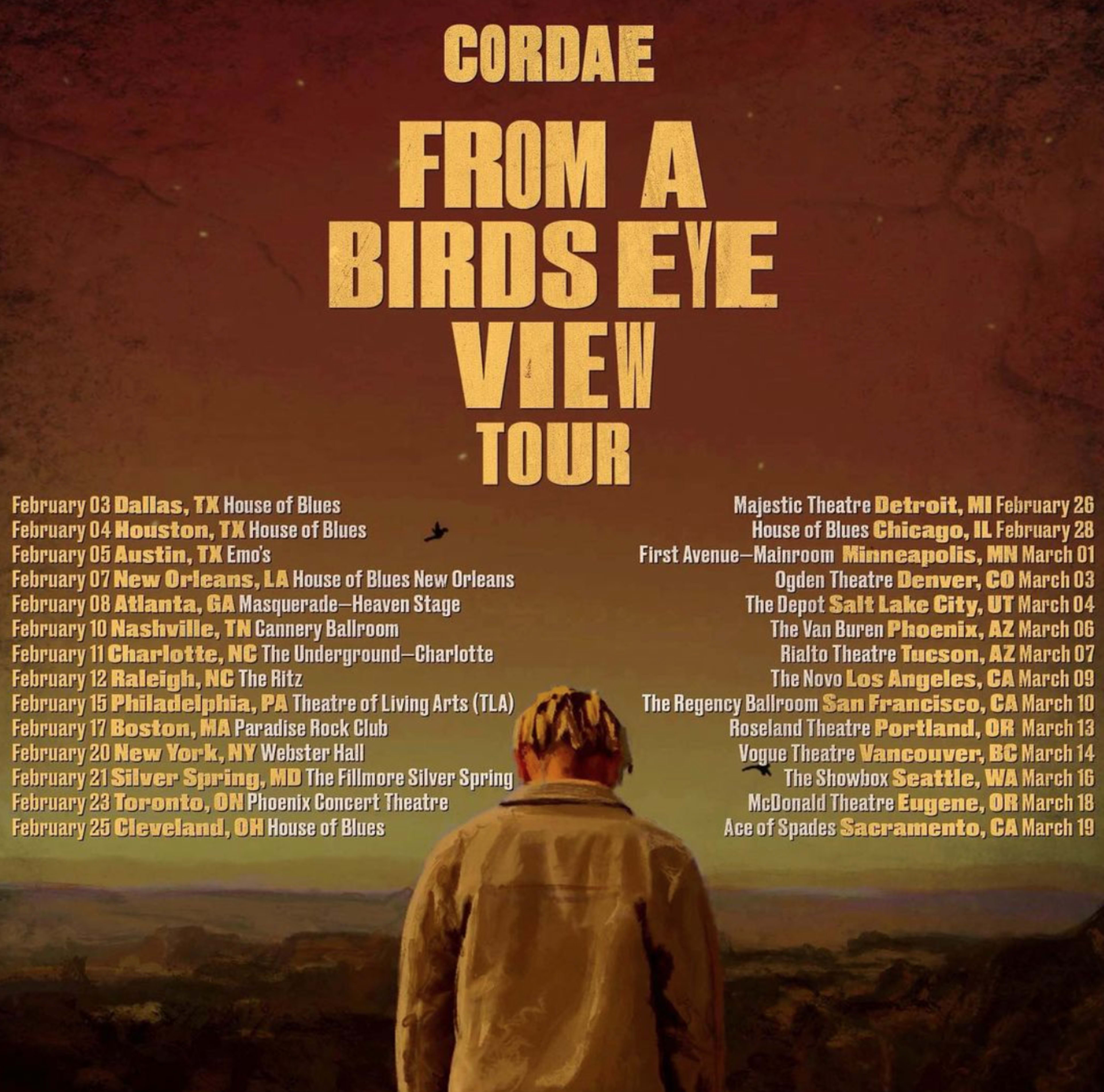 A poster for the Cordae tour is pictured