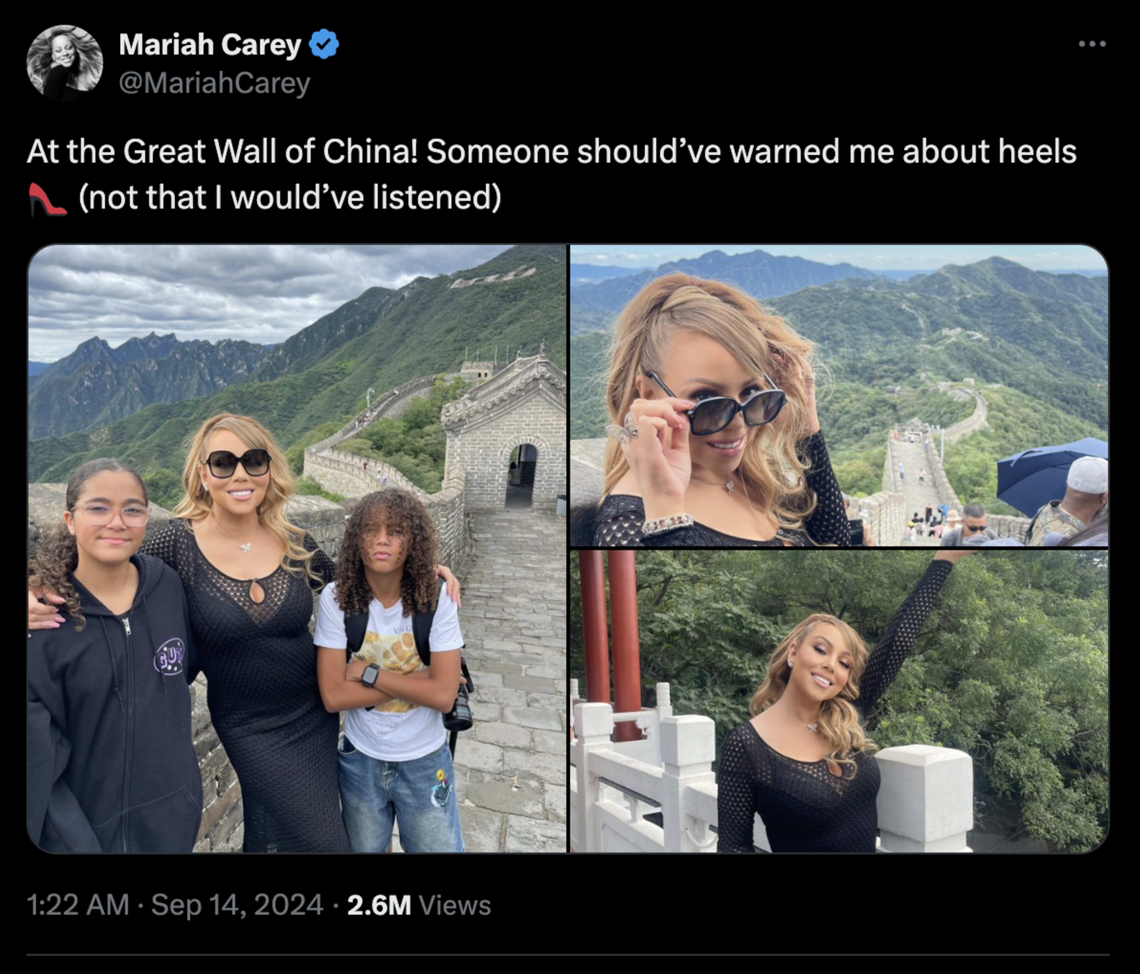 This is a photo of Mariah Carey's tweet