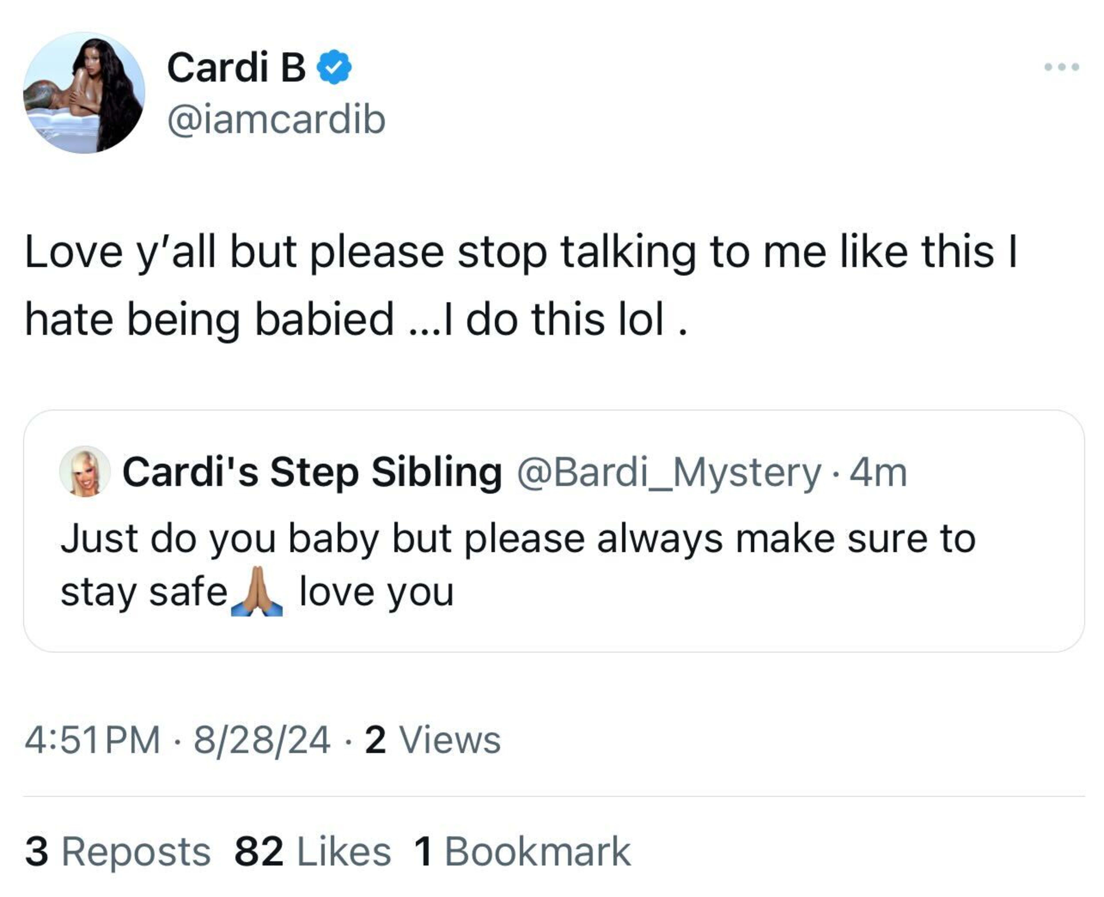 Cardi B tweet