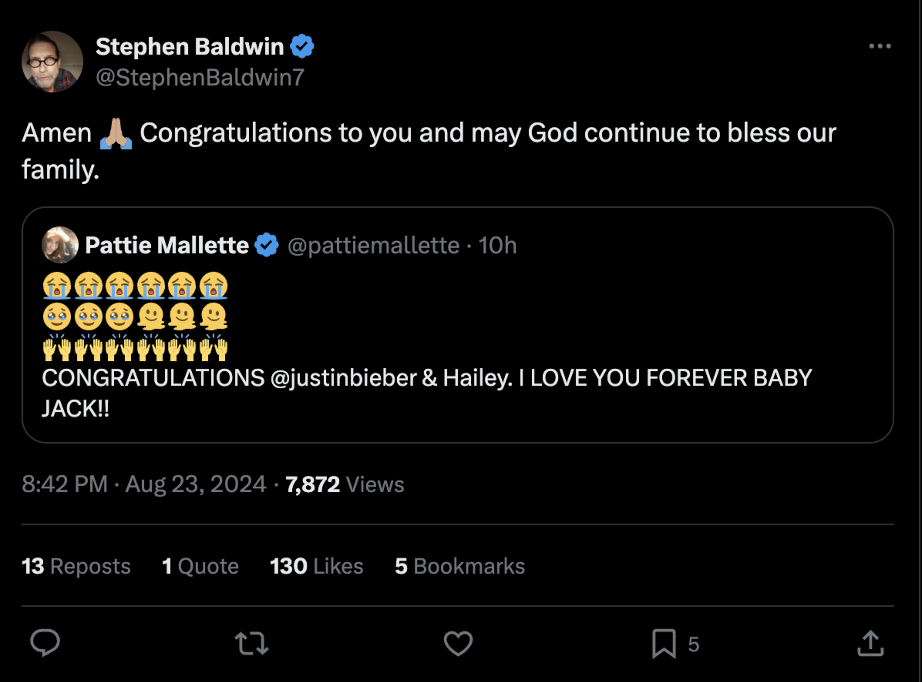 Justin and Hailey Bieber Their First Child, Jack Blues