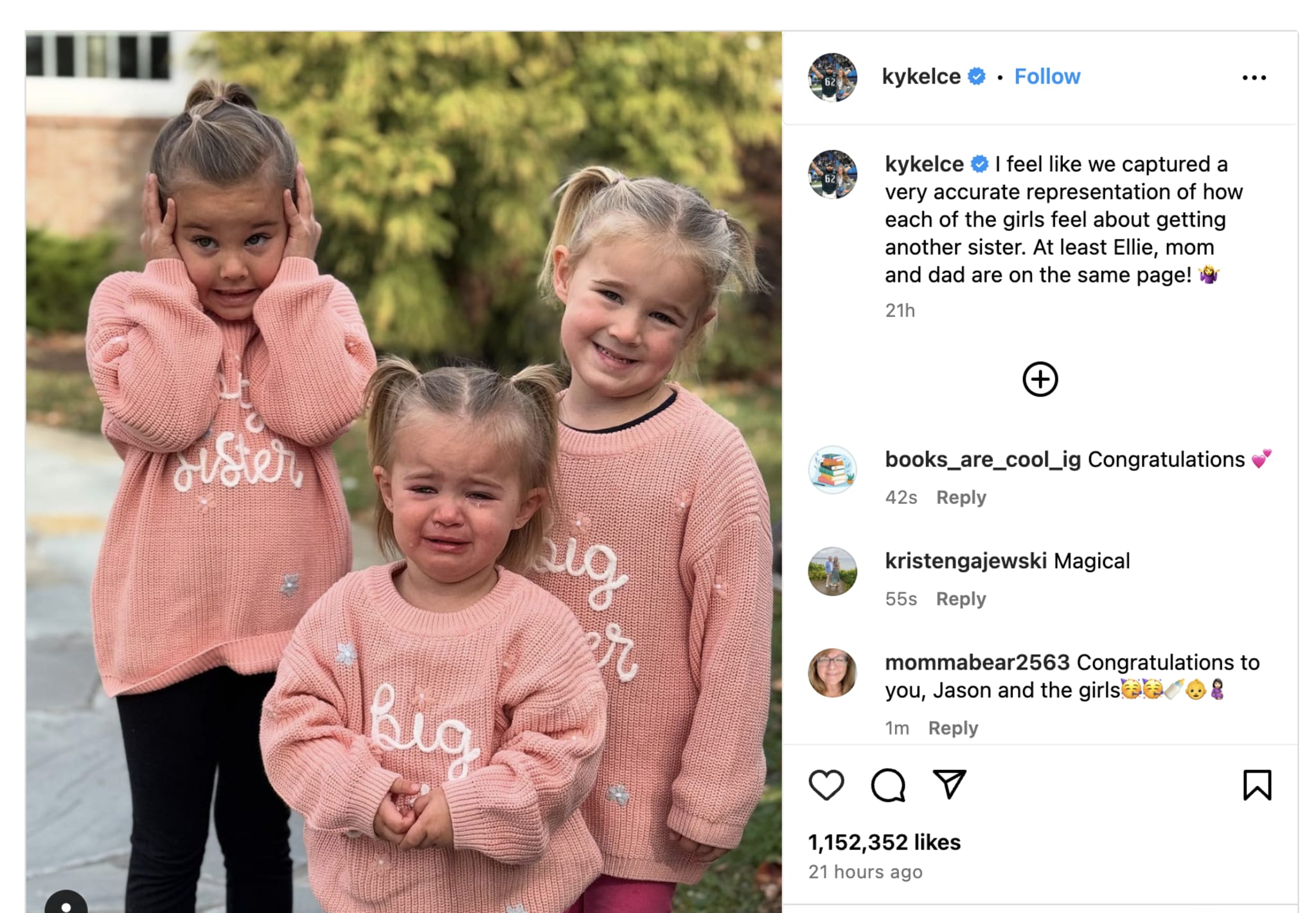 Jason and Kylie Kelce's daughters