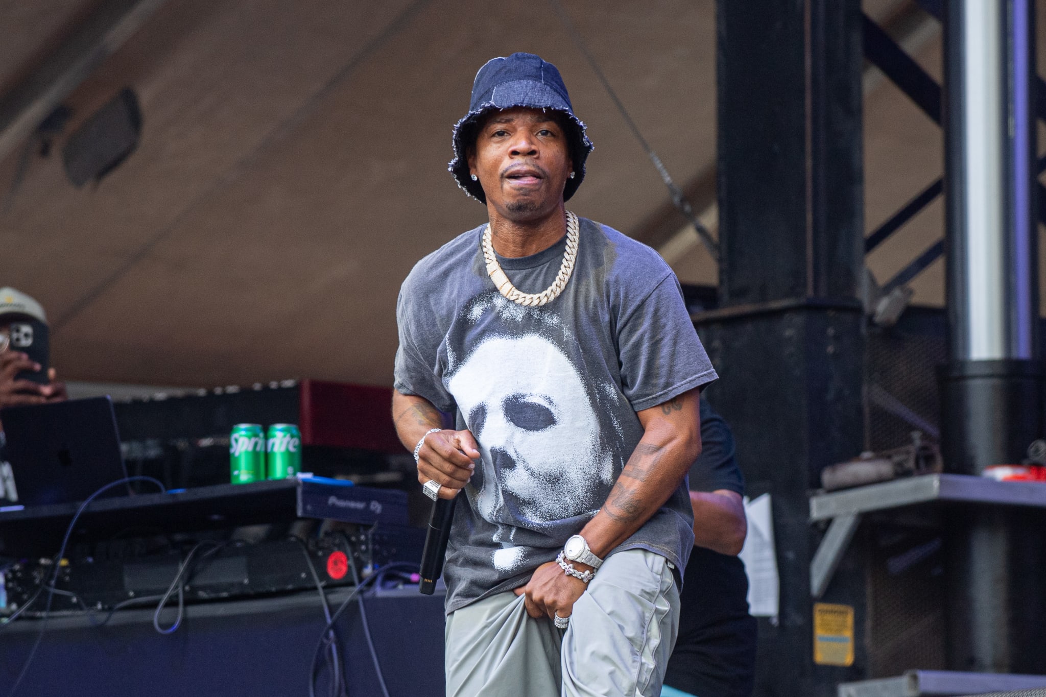 Plies performs onstage during 2024 ONE MusicFest at Central Park on October 26, 2024 in Atlanta, Georgia. 