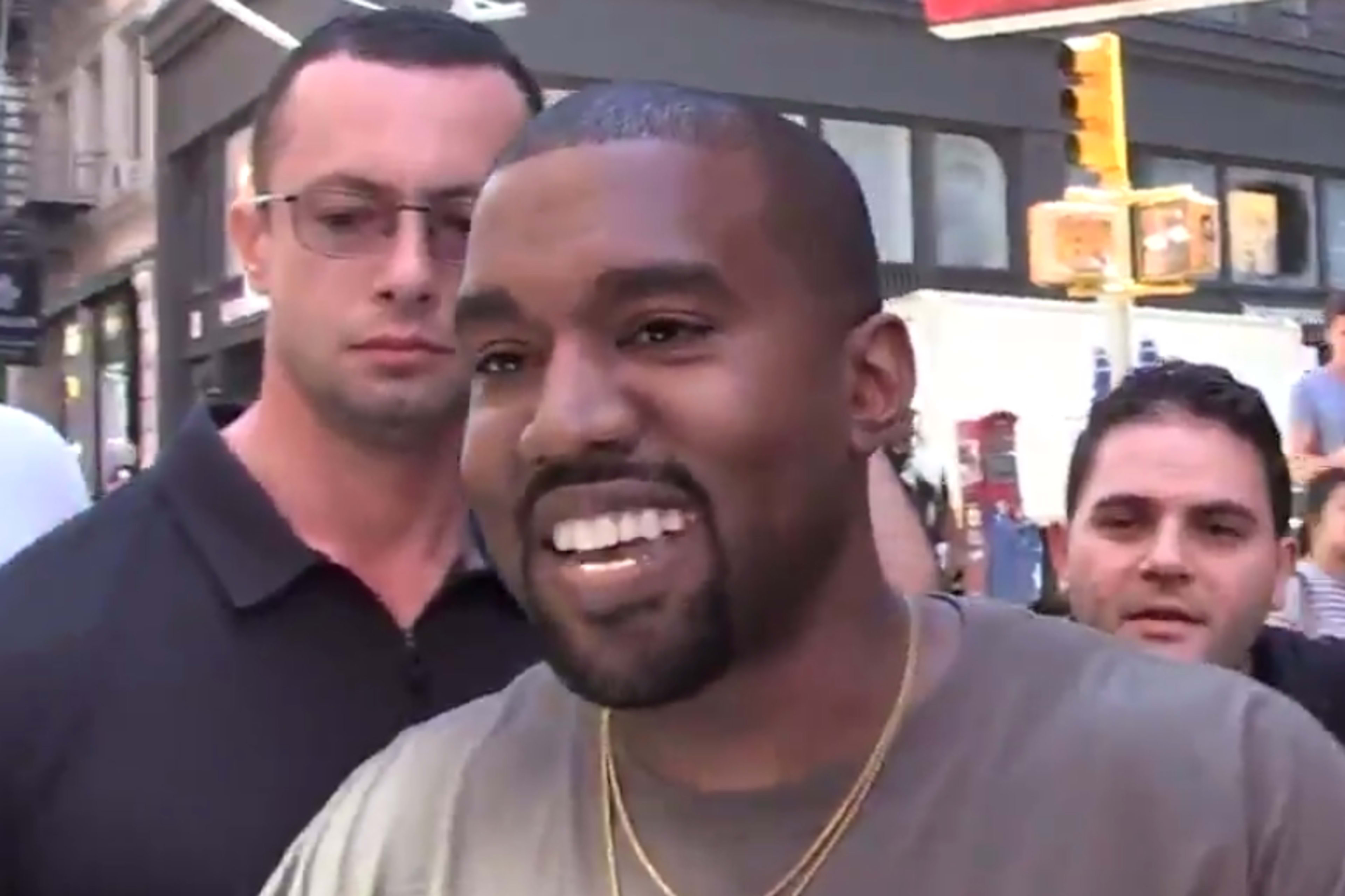 Kanye West Smiling TMZ Chicago Uniforms