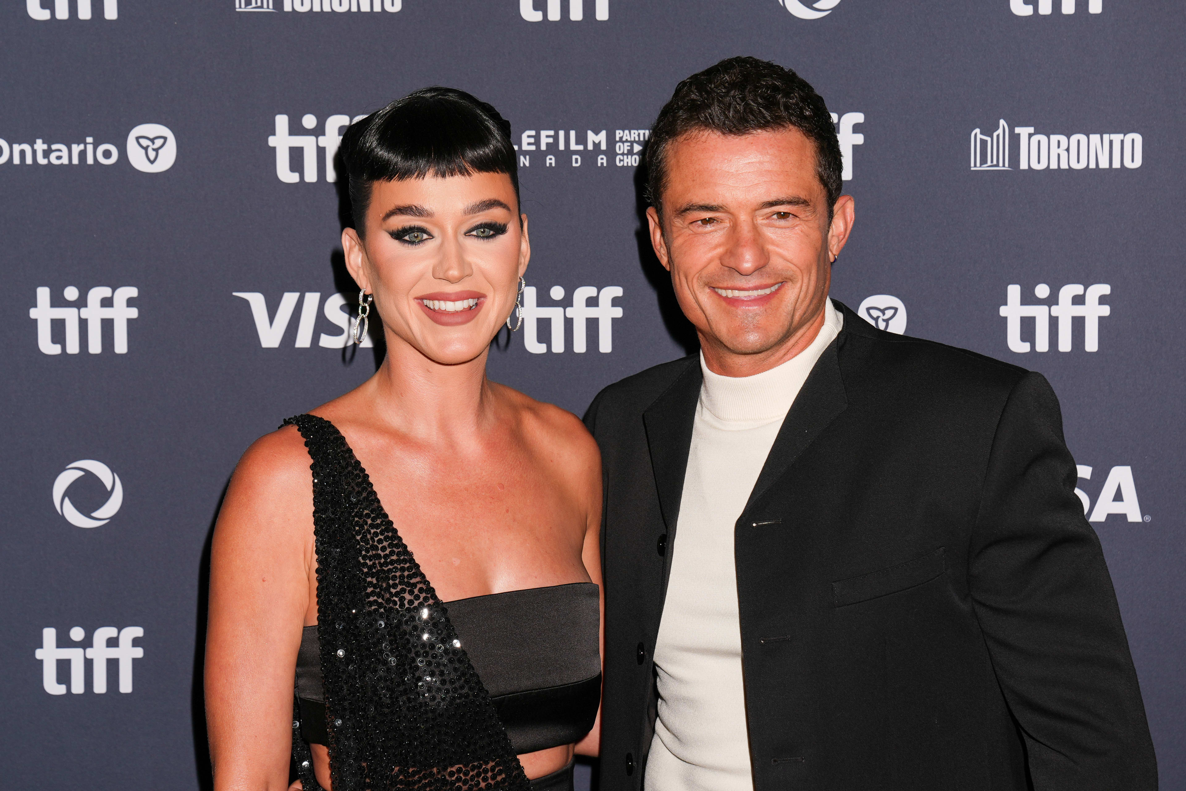 TORONTO, ONTARIO - SEPTEMBER 5 : Katy Perry and Orlando Bloom attend the premiere of 'The Cut' during the 2024 Toronto International Film Festival at Princess of Wales Theatre on September 5, 2024 in Toronto, Ontario