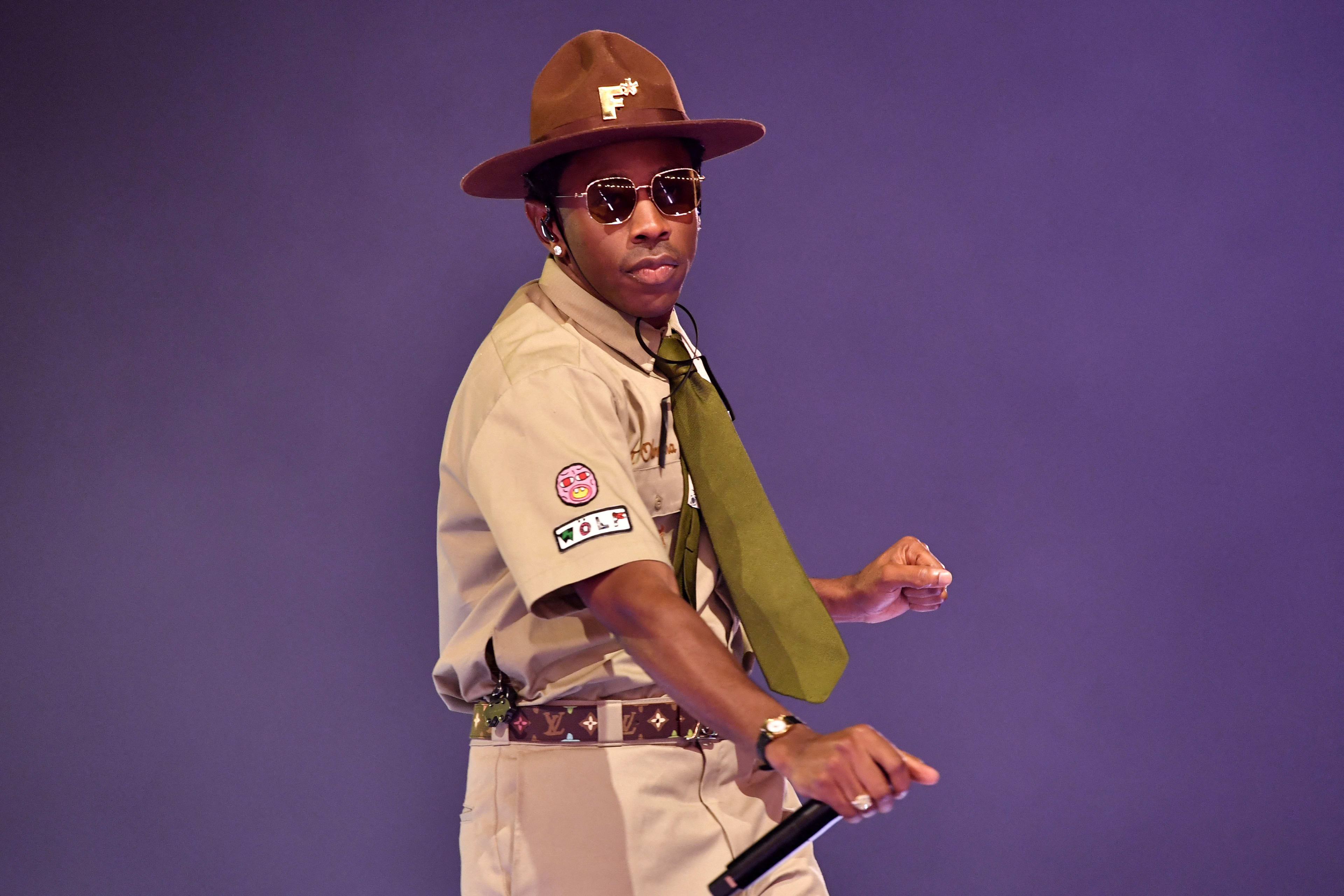 US Rapper Tyler Gregory Okonma, aka 'Tyler, the Creator' performs on stage during the Coachella Valley Music and Arts Festival at the Empire Polo Club in Indio, California, on April 13, 2024.