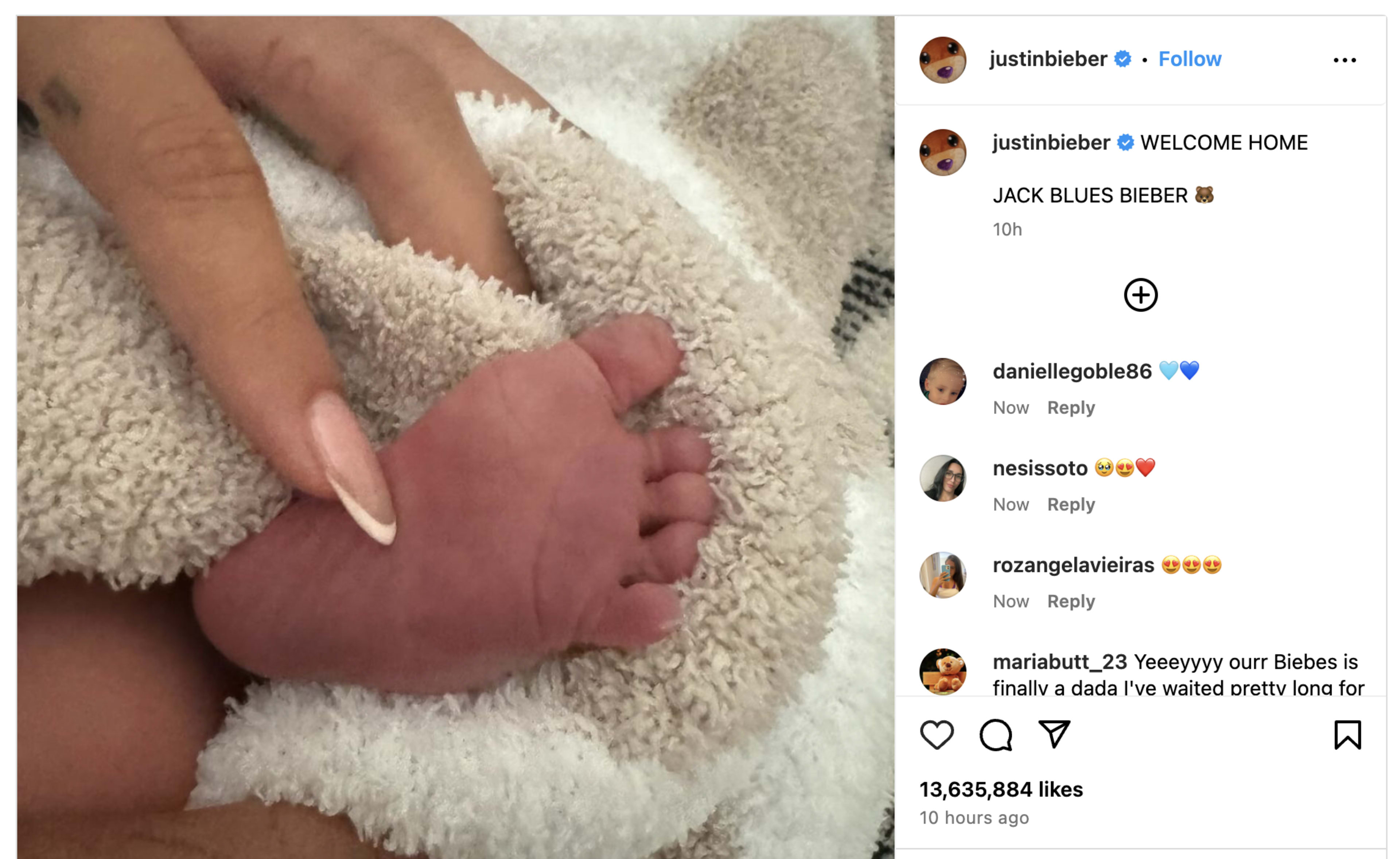 Justin and Hailey Bieber Their First Child, Jack Blues