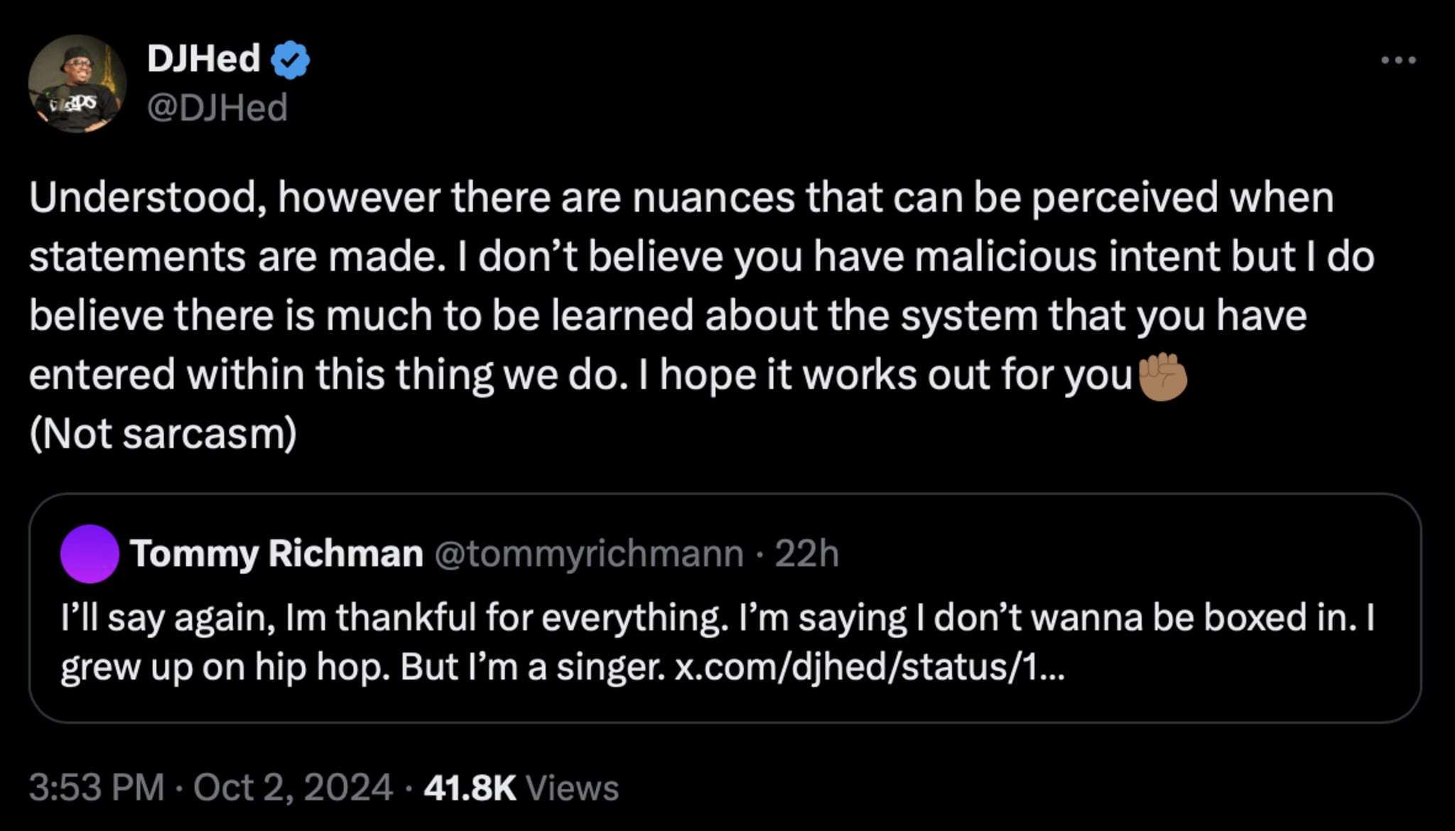 トミー・リッチマンツイート