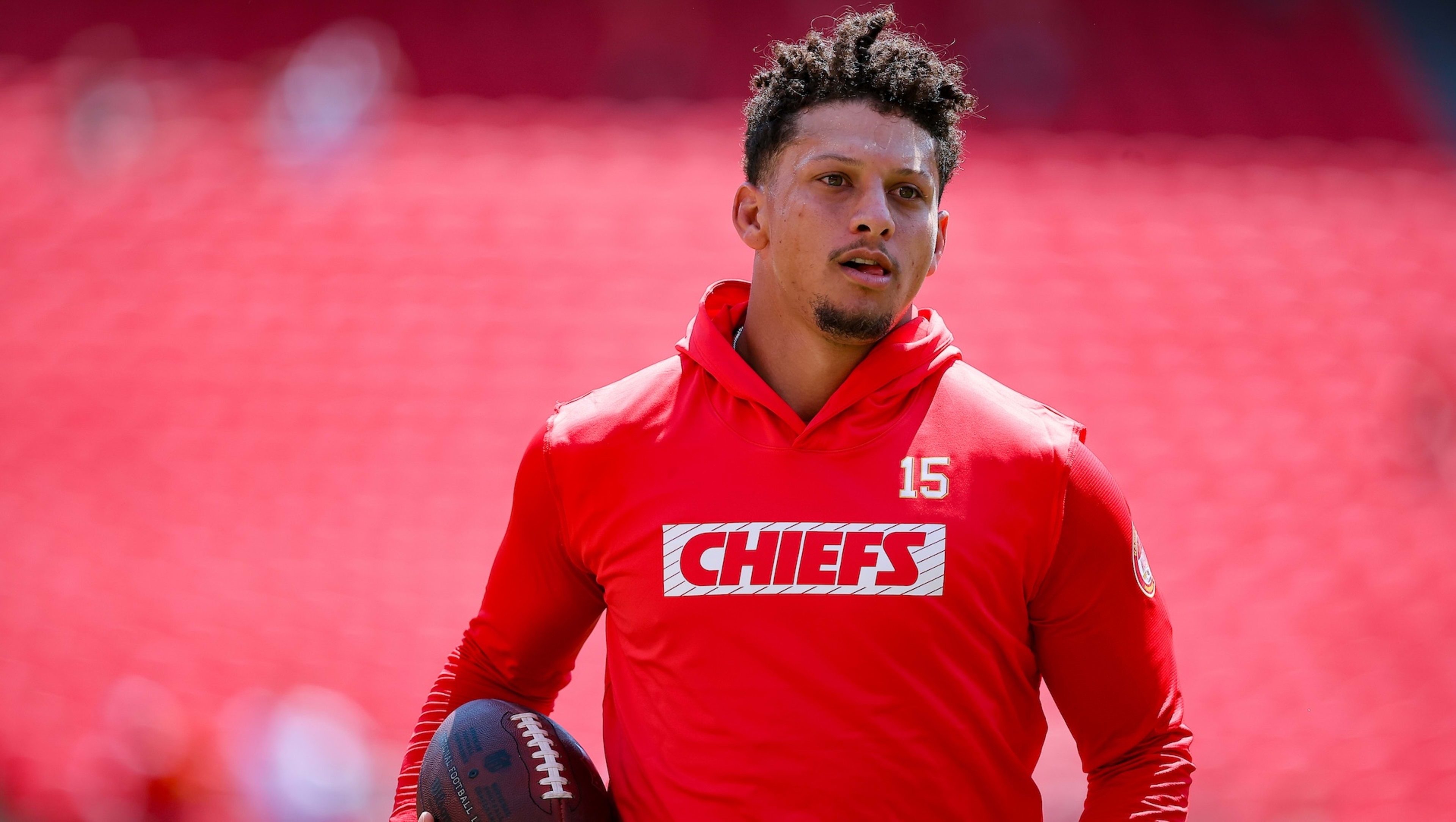 Patrick Mahomes on the field