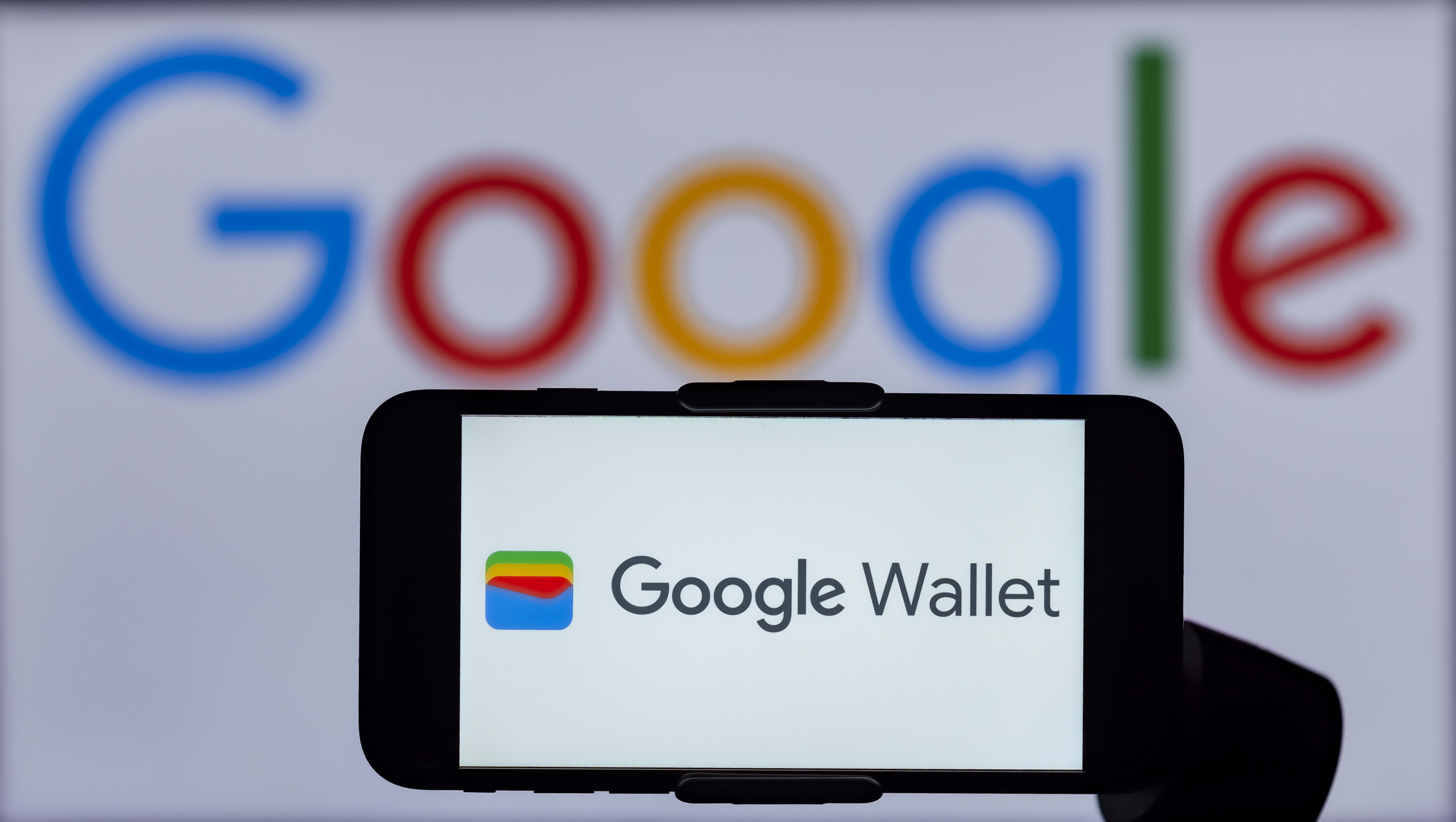 Phone display showing Google Wallet