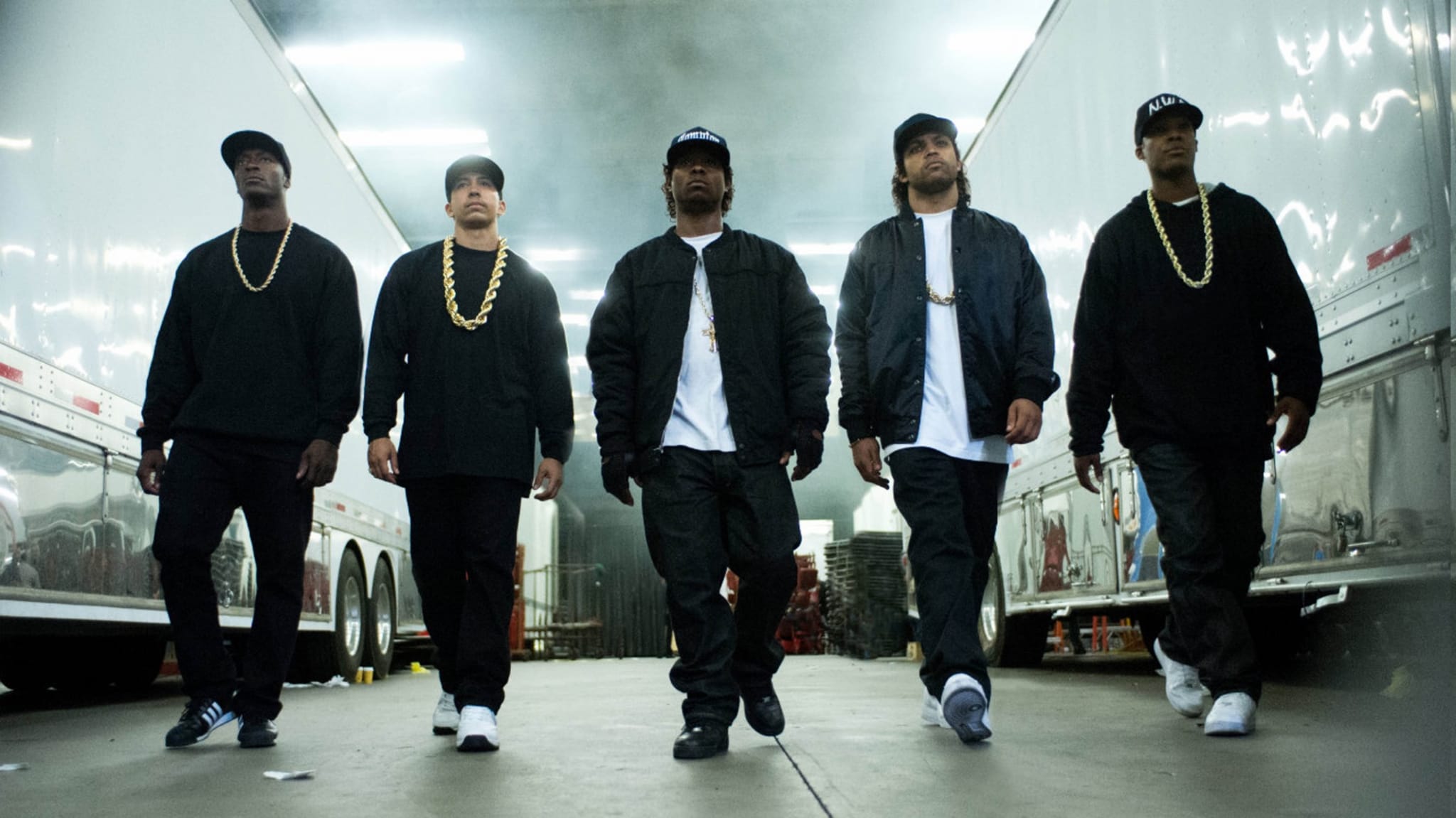 N.W.A. walk through some sort of room in Straight Outta Compton. 