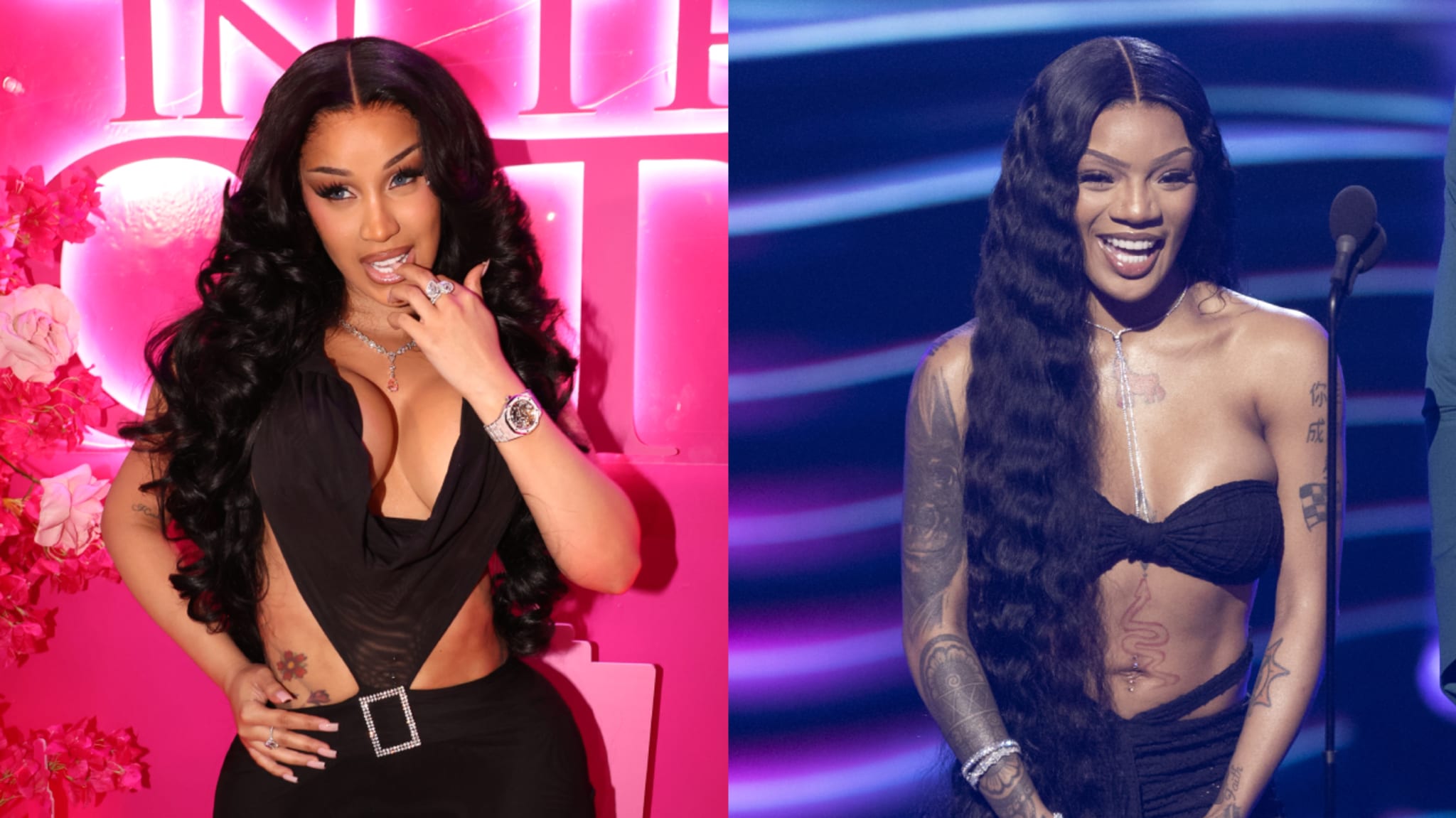 Left: Cardi B attends her birthday party at The Duke on October 11, 2024 in New York City. Right: Gorilla attends the 2024 ESPYS at the The Dolby Theatre in Los Angeles.