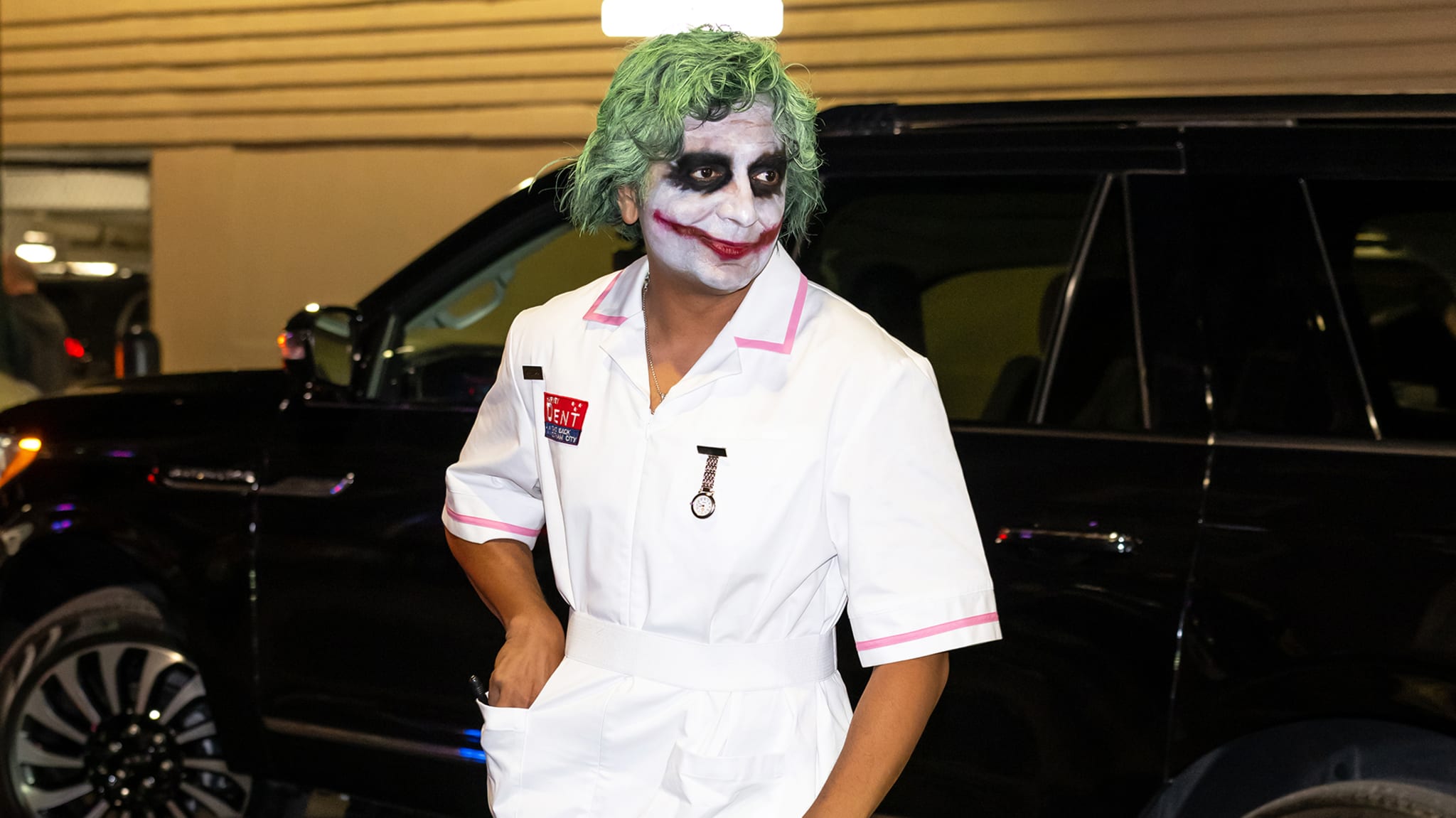 M. Night Shyamalan is seen arriving to his 2024 Halloween party