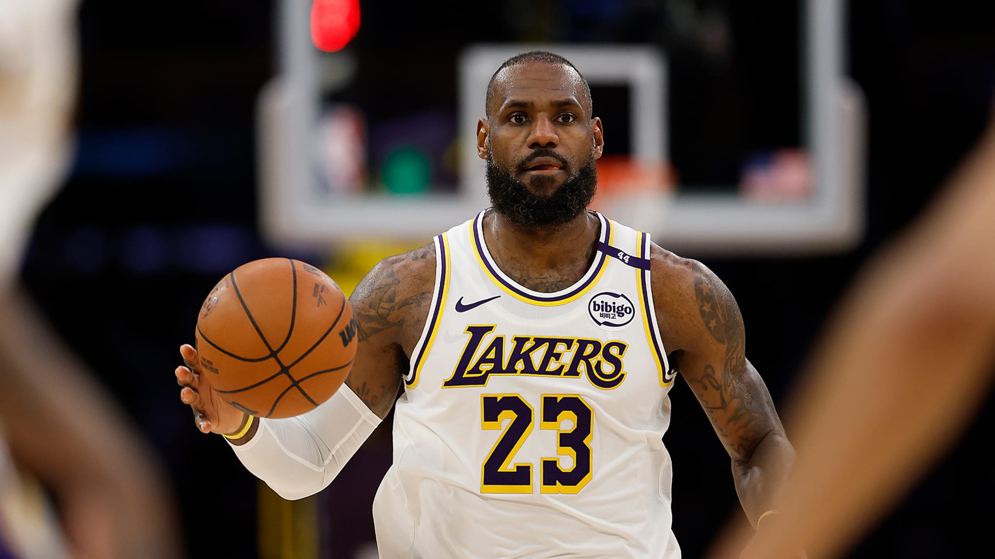 LeBron James #23 of the Los Angeles Lakers