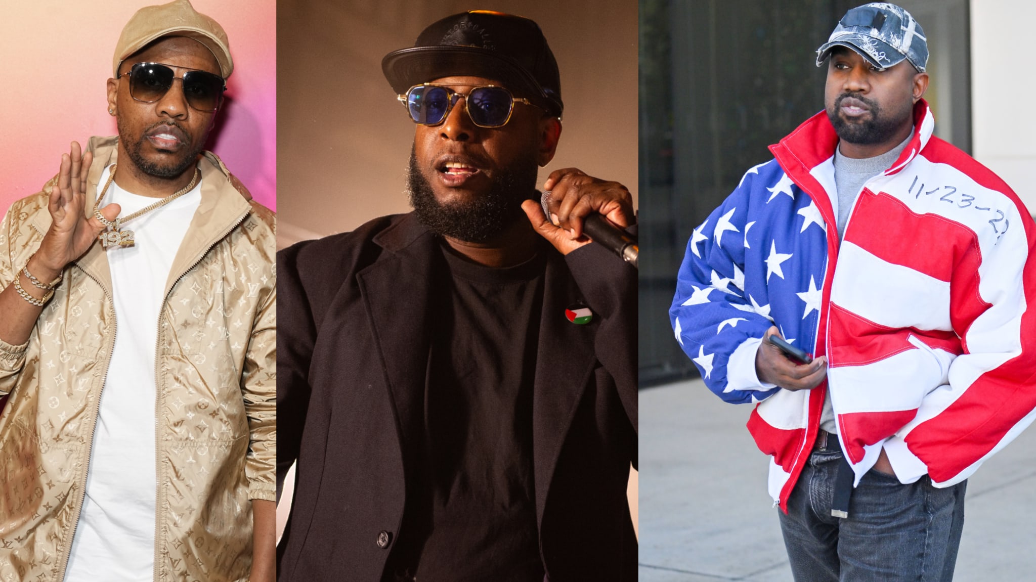 Cons, Kweli, and Ye in split image