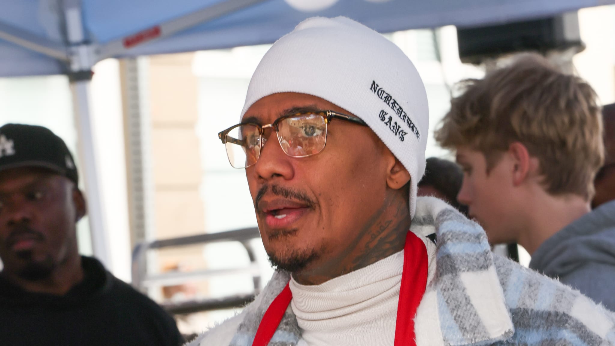 LOS ANGELES, CALIFORNIA - NOVEMBER 27: Nick Cannon attends the Los Angeles Mission Thanksgiving Dinner at Los Angeles Mission on November 27, 2024 in Los Angeles, California.