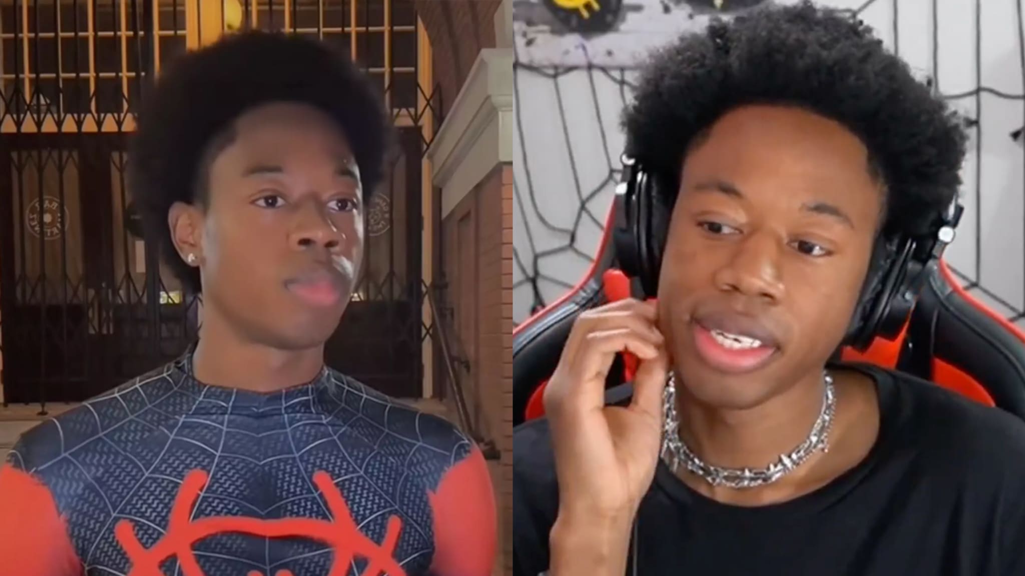 Streamer Malik Ambersley in a split image.