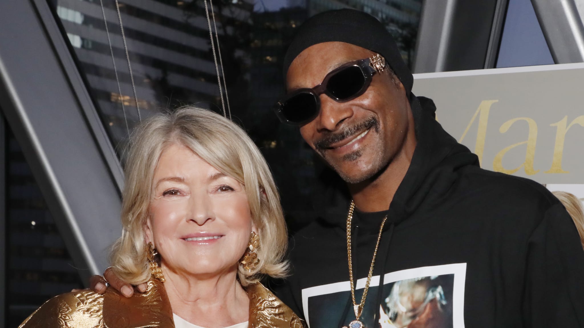 (L-R) Martha Stewart and Snoop Dogg attend Martha Stewart's 100th Book Party Celebration during Food Network New York City Wine & Food Festival presented by Invesco QQQ at Four Twenty Five on October 16, 2024 in New York City. 