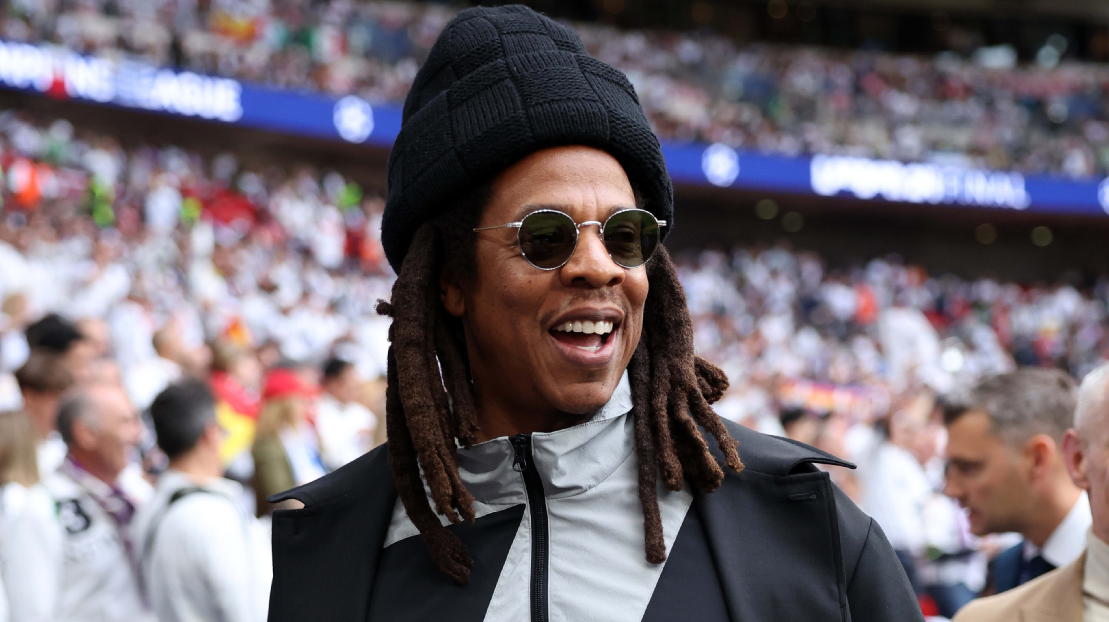 Jay-Z attending a soccer match.