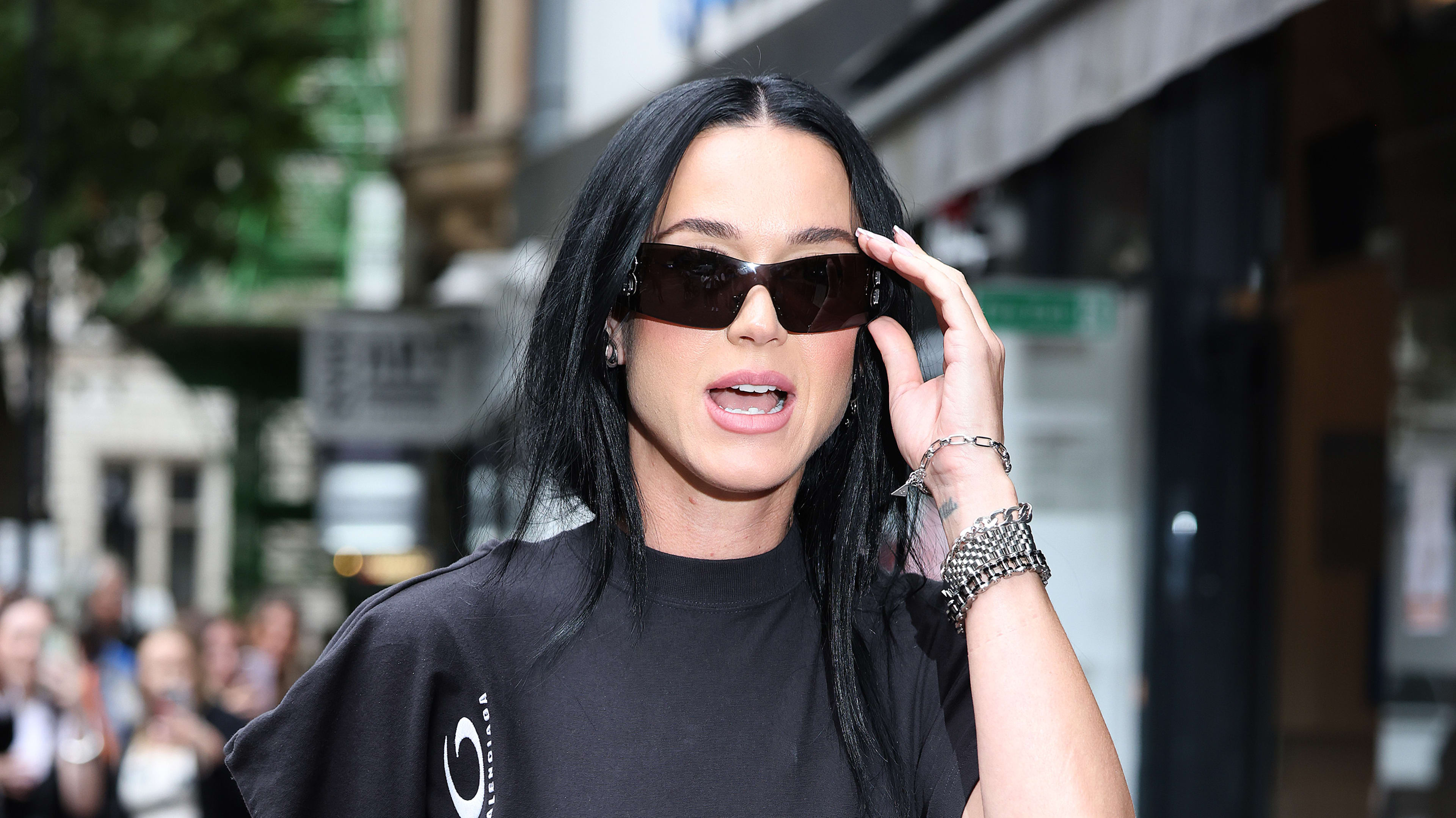 LONDON, ENGLAND - JULY 25: Katy Perry arrives for Capital Breakfast Radio interview at Global Radio on July 25, 2024 in London, England. 