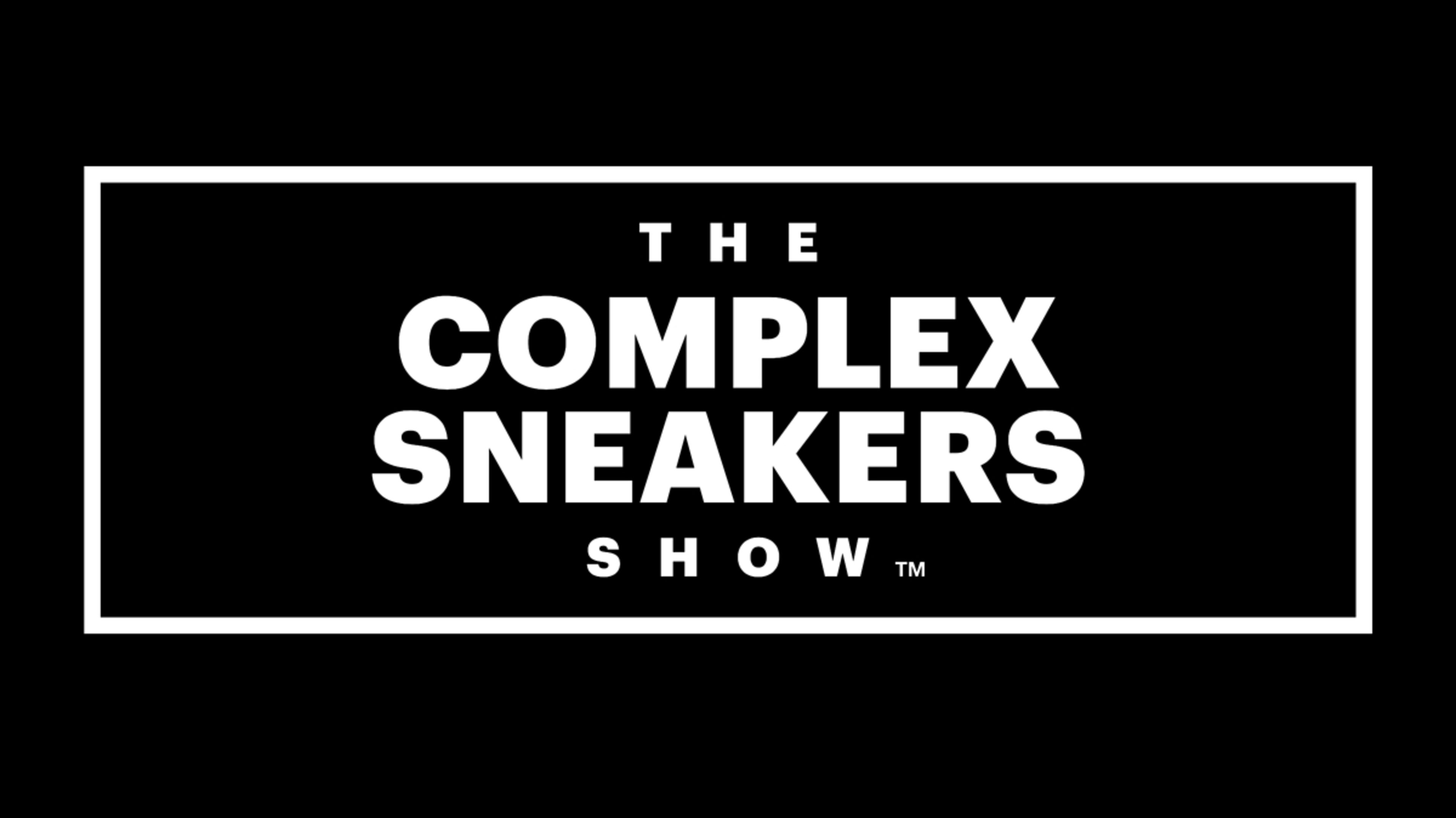 Logo for The Complex Sneakers Show with stylized text on a contrasting background