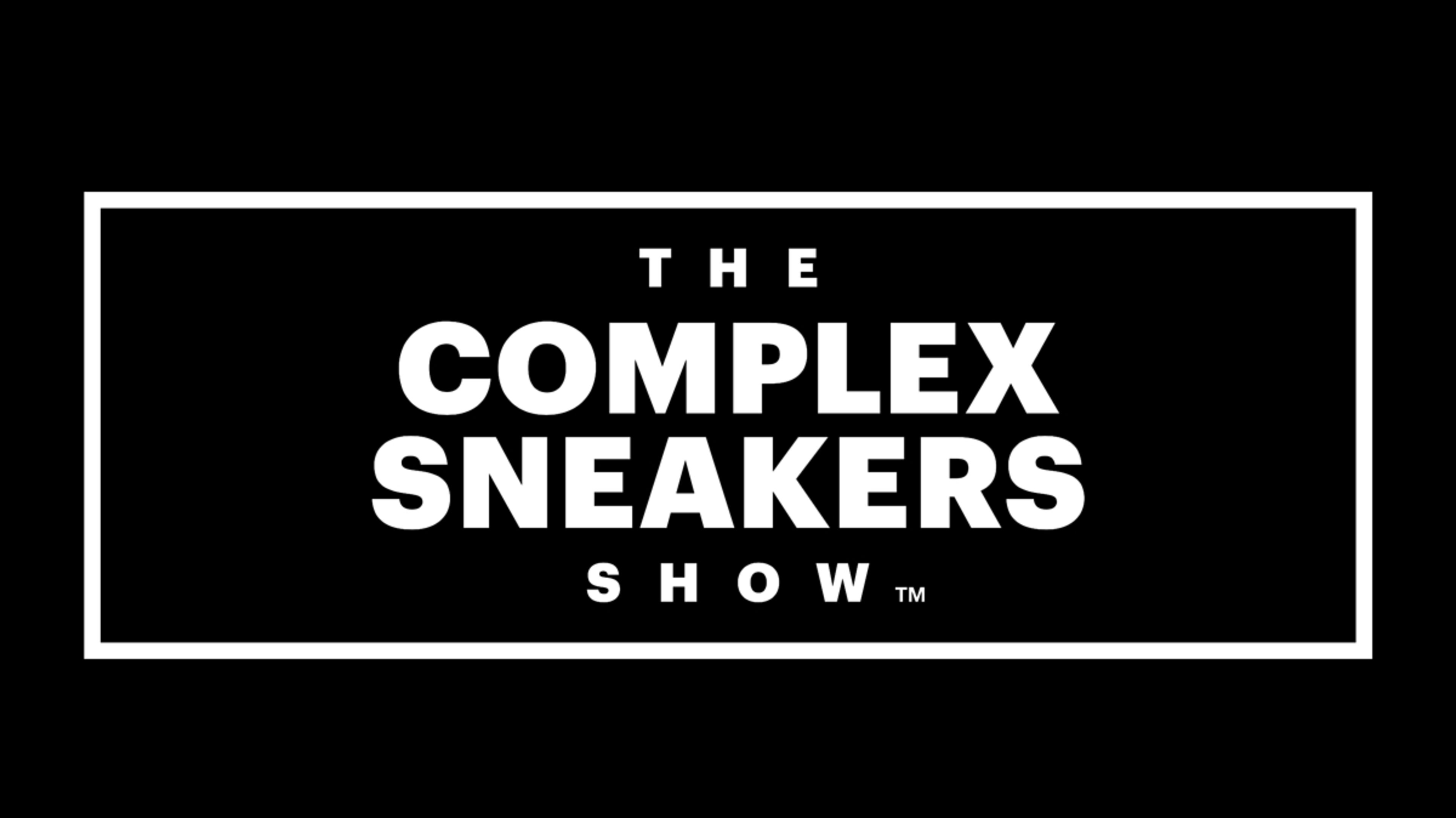 Logo of 'The Complex Sneakers Show' with trademark symbol, in a bold rectangular frame