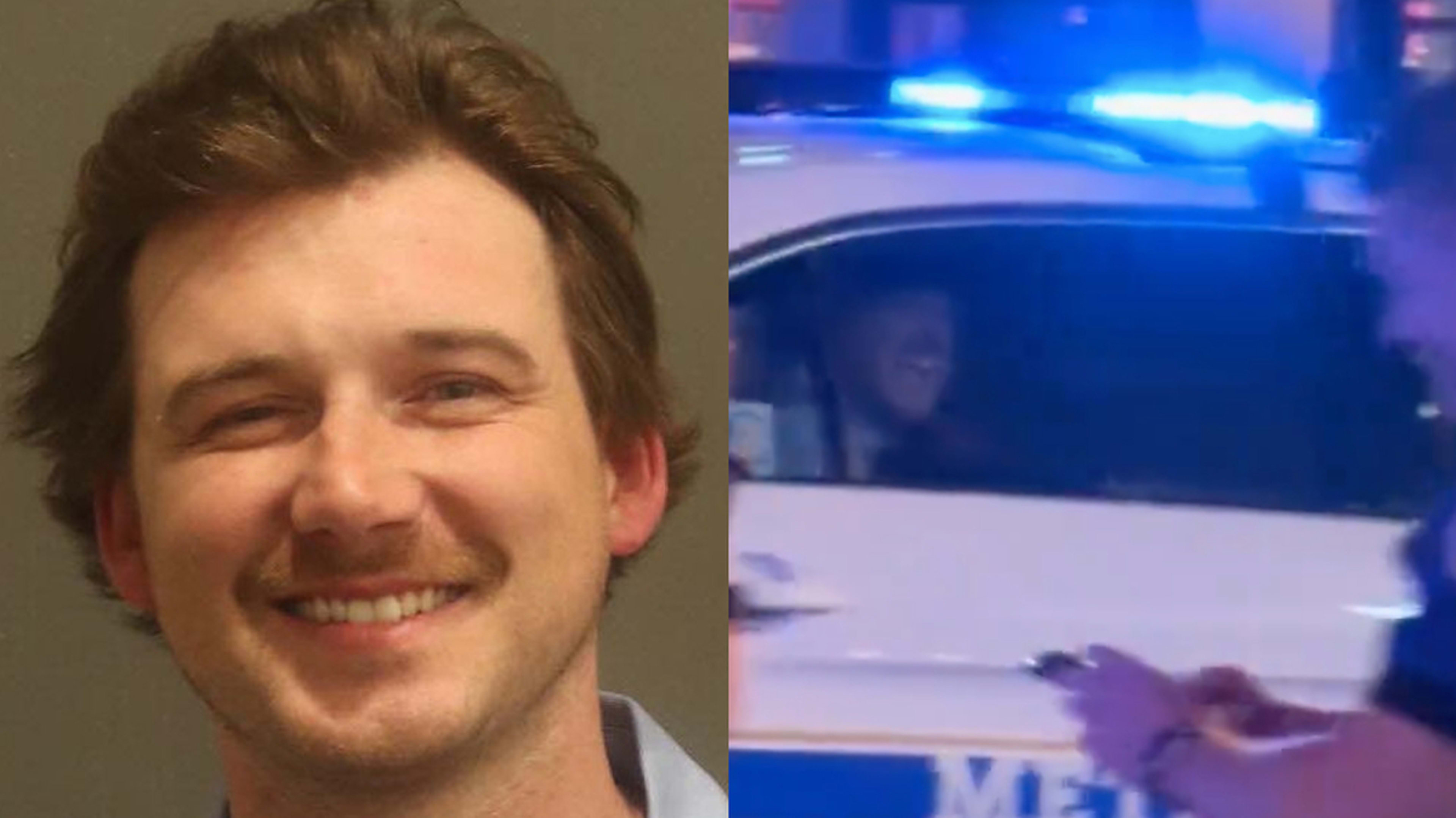 Composite image: left - smiling man's portrait, right - blurred police car with flashing lights at night