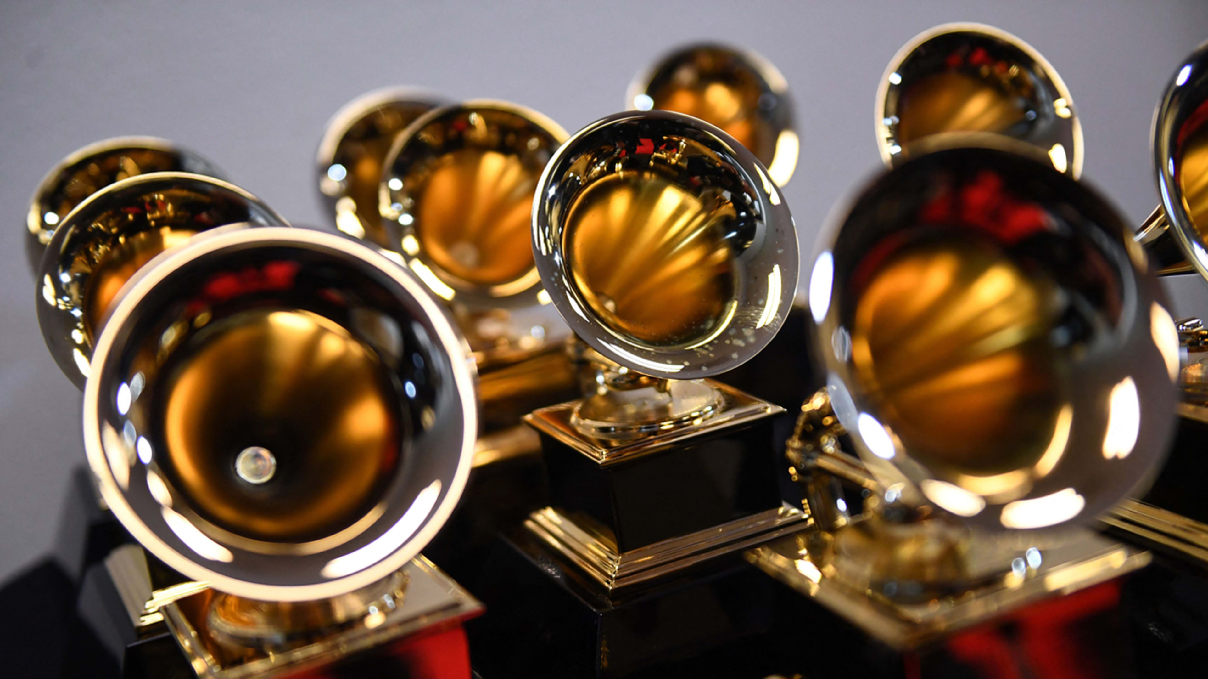 grammy trophies are pictured