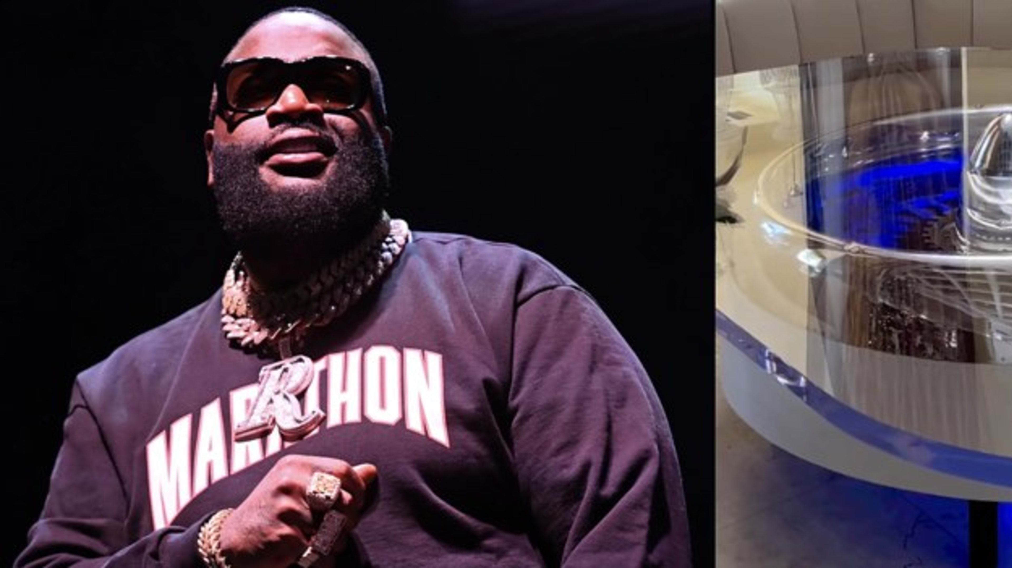 Rick Ross and his dope airplane table