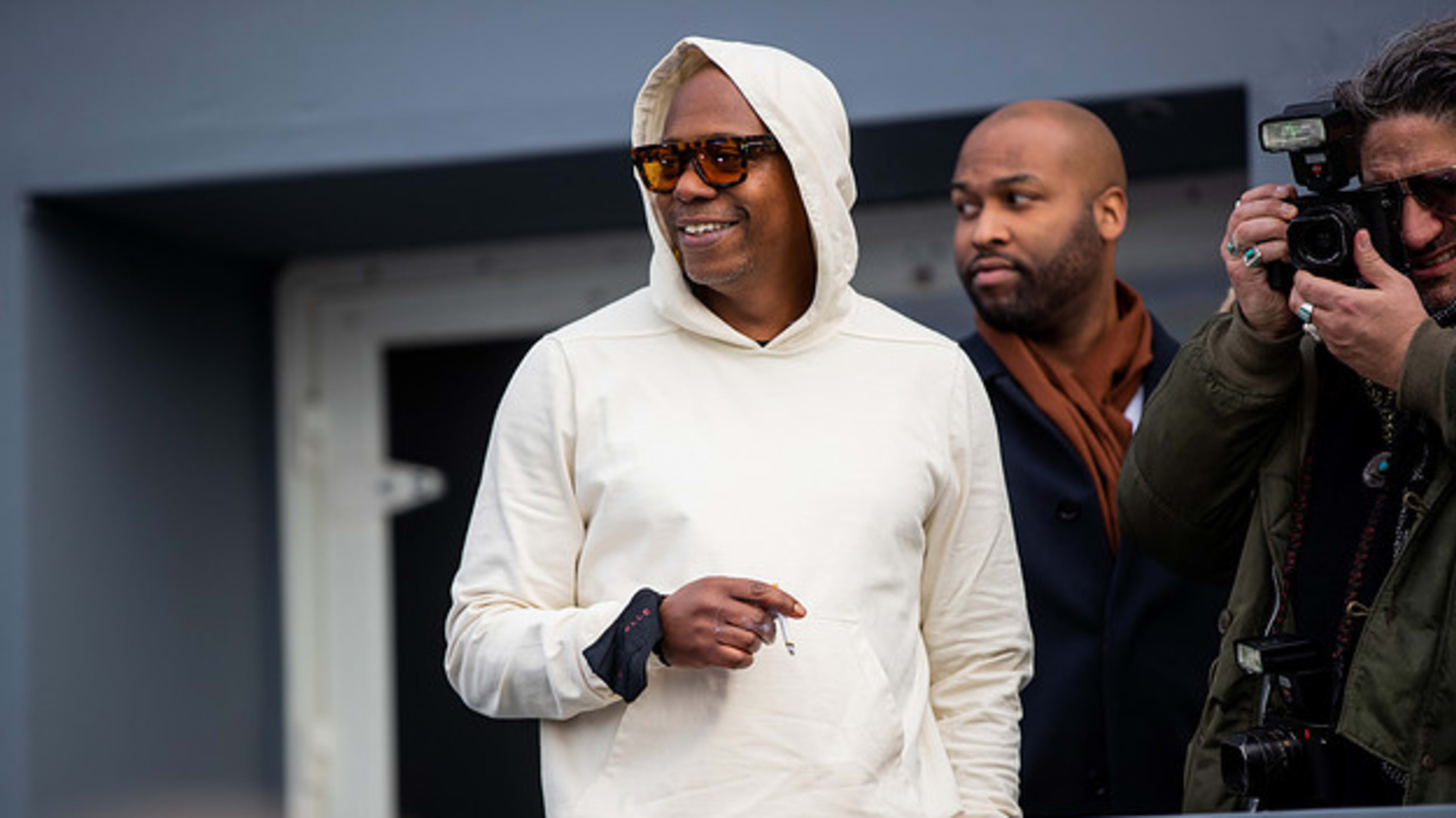 Dave Chappelle is seen outside Dior during Paris Fashion Week