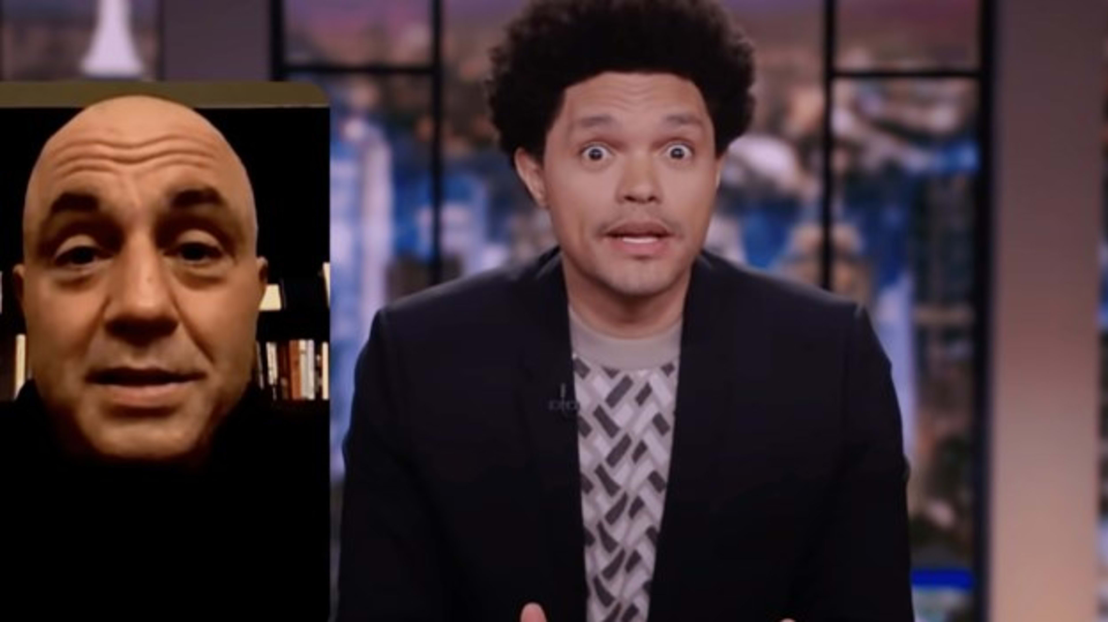 Trevor Noah speaks on Joe Rogan during the Daily Show