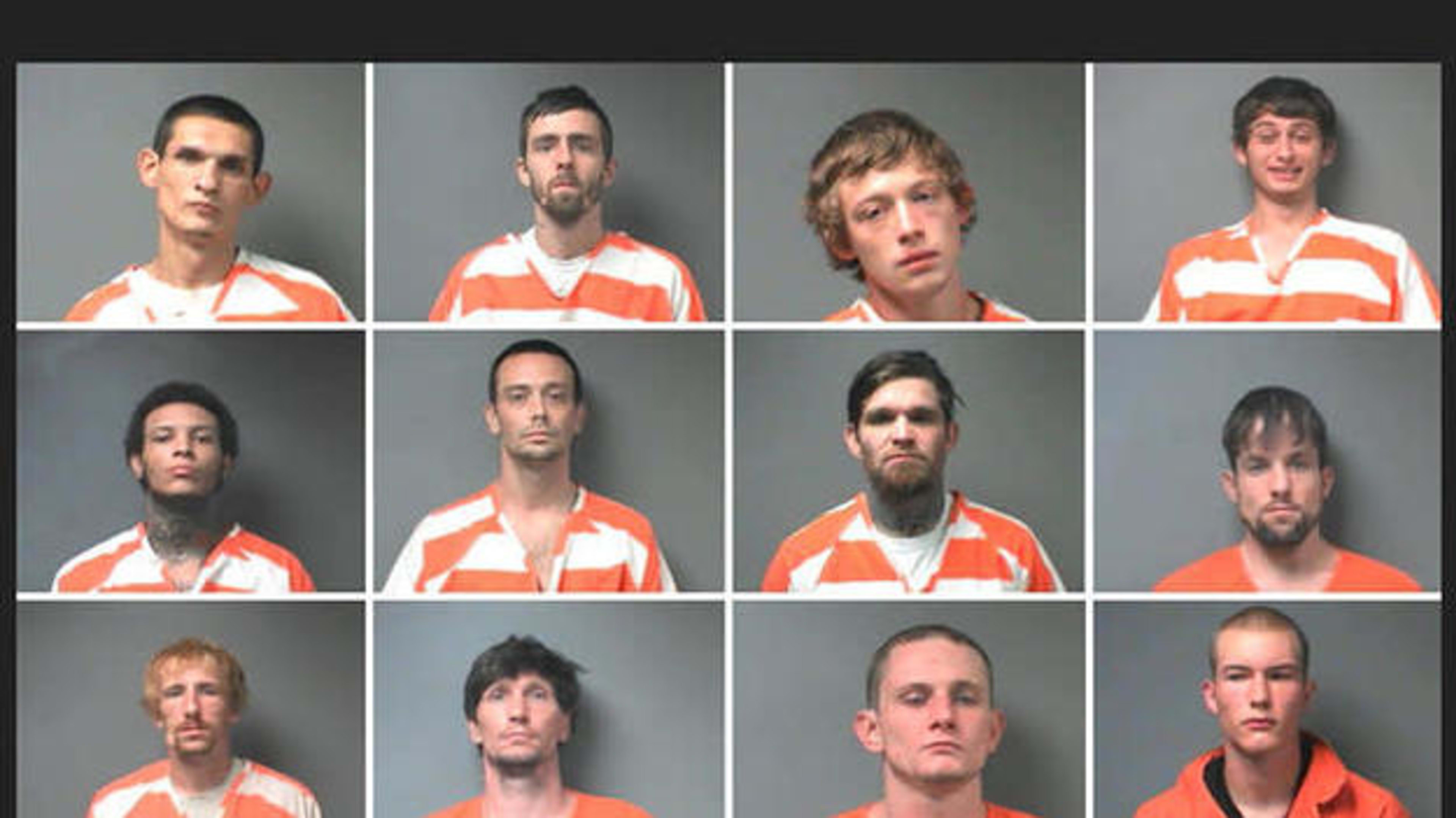 Mugshots of the 12 inmates who escaped from an Alabama prison.