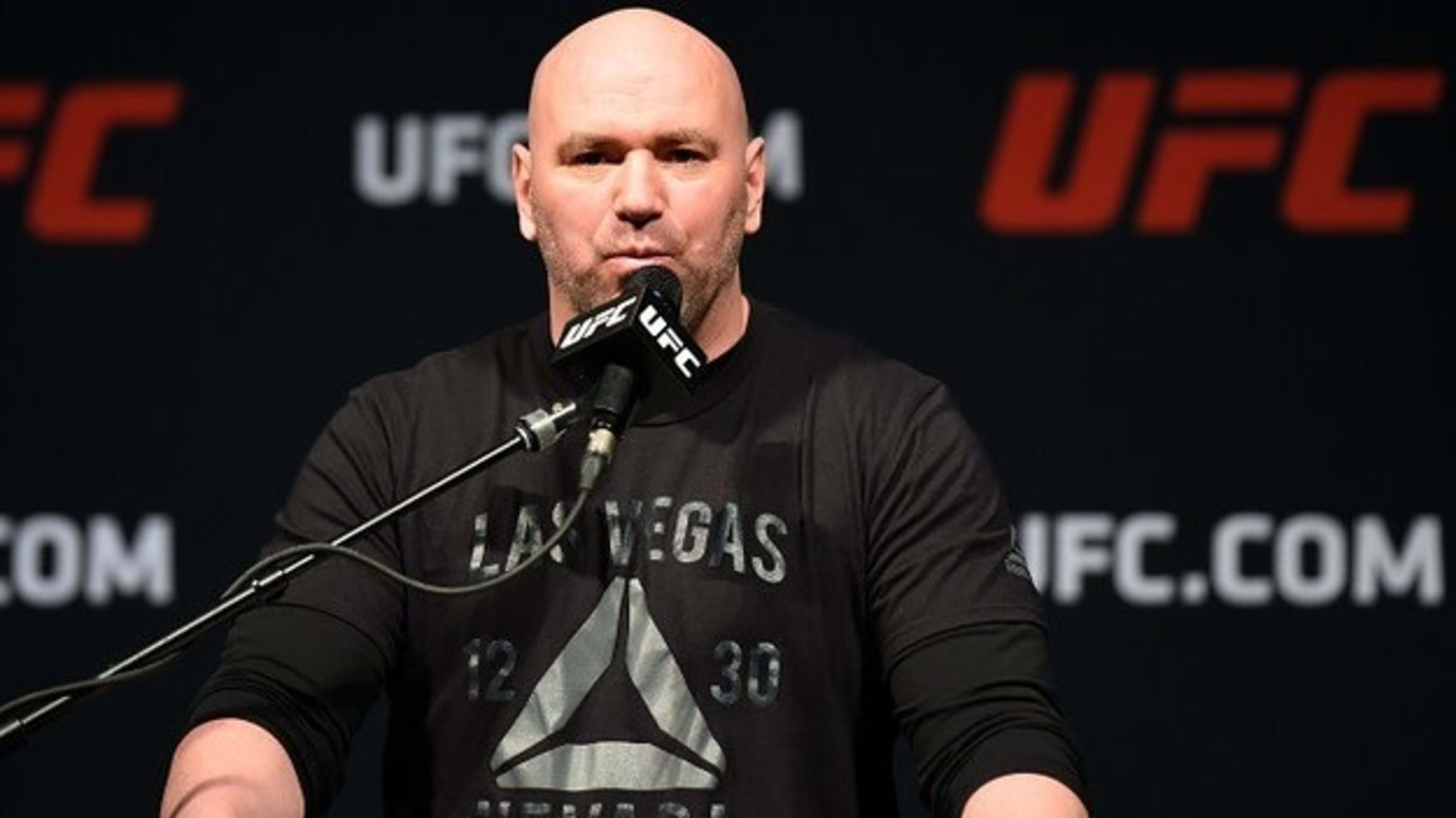 Dana White holds a press conference.