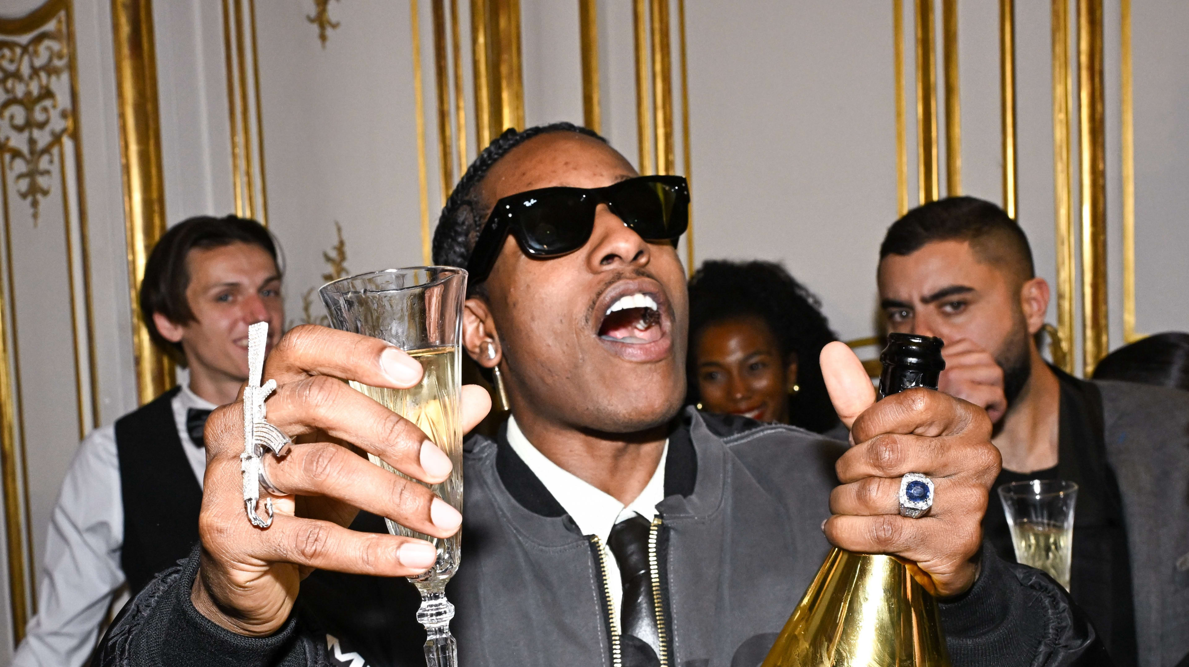 Asap Rocky attends the A$AP Rocky X American Sabotage by AWGE Menswear Spring/Summer 2025 show as part of Paris Fashion Week on June 21, 2024 in Paris, France.