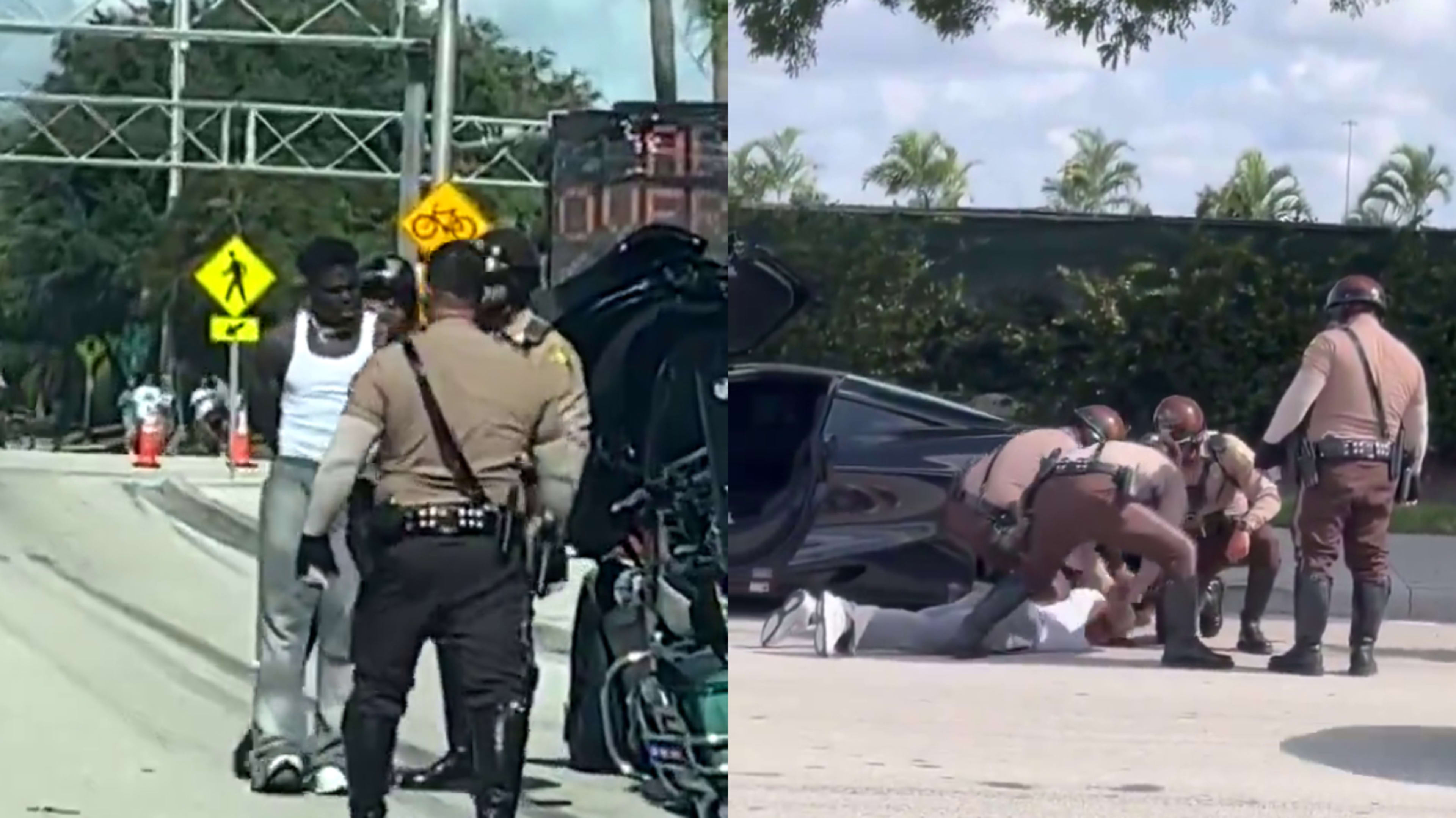 Tyreek Hill being arrested