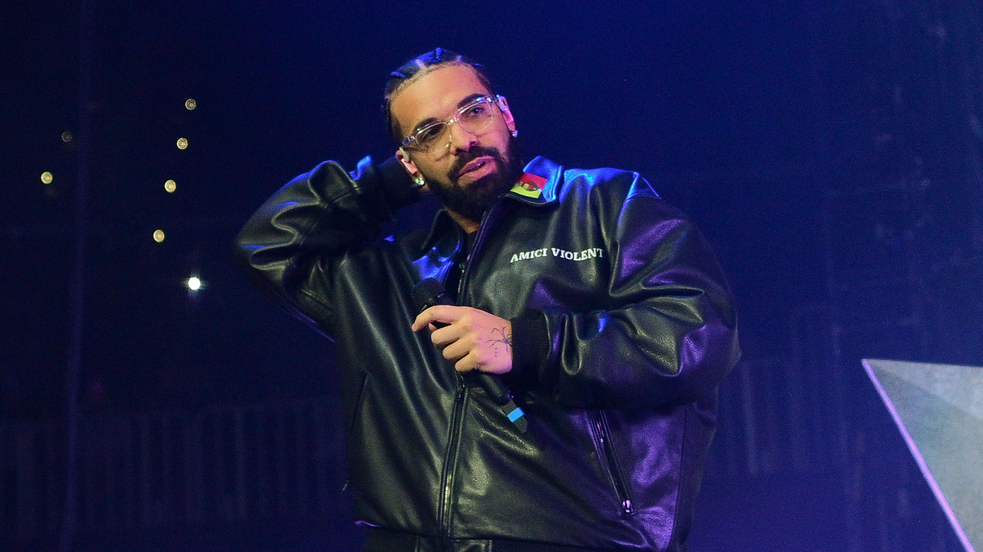 Drake performs during the Lil Baby & Friends Birthday Celebration Concert in Atlanta, Georgia.