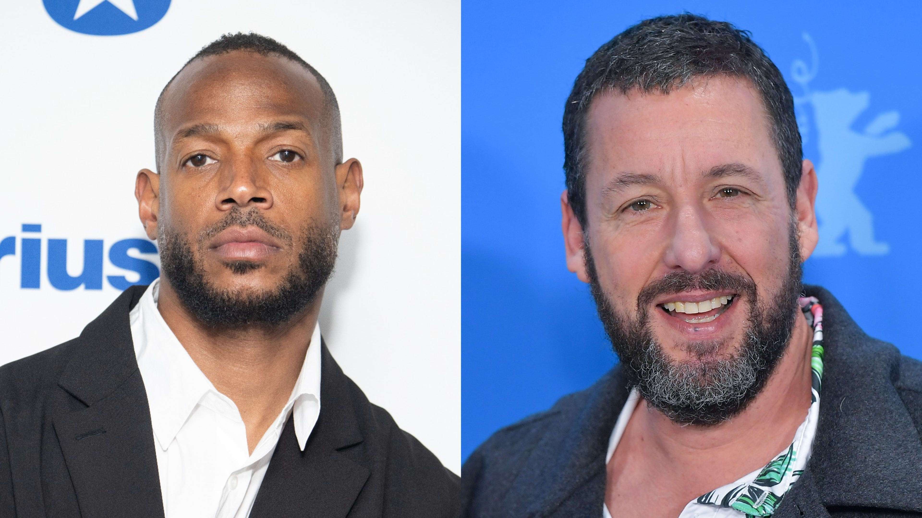 Split image of Marlon Wayans and Adam Sandler.