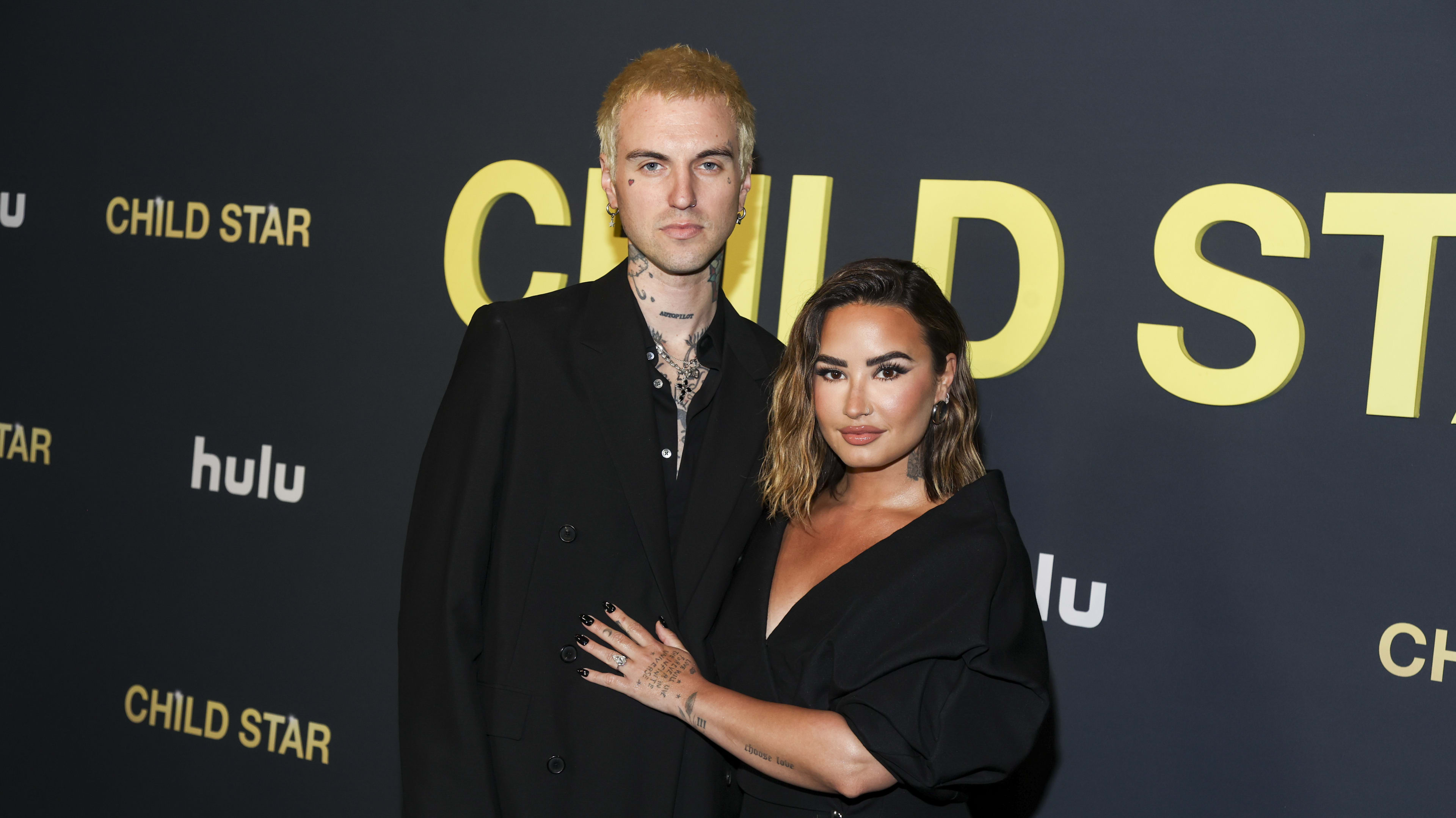 Jordan Lutes and Demi Lovato at the Child Star - LA Special Screening held at the NeueHouse Hollywood on September 12, 2024 in Los Angeles, California. 