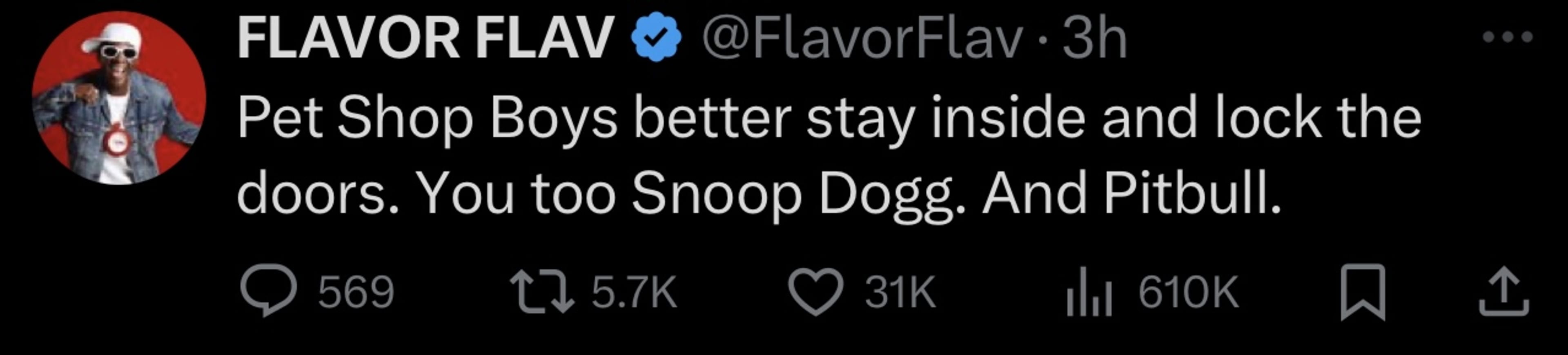 Screenshot of Flavor Flav X account