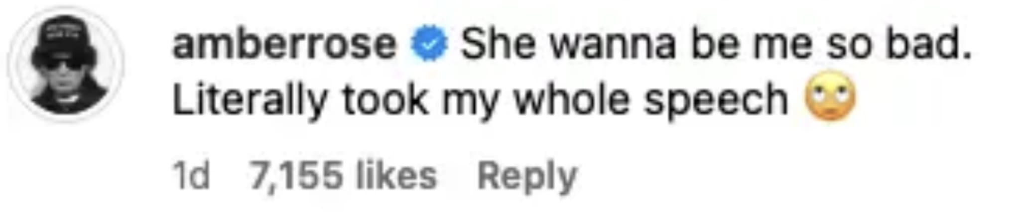 Instagram comment from Amber Rose