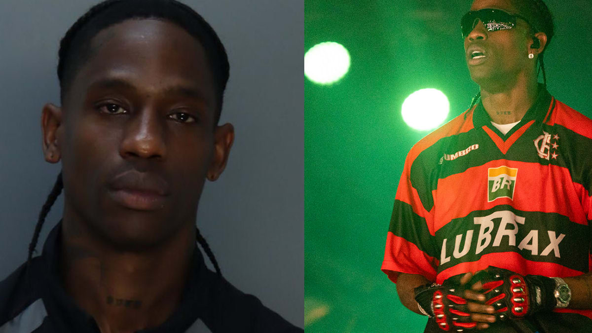 Left image: Person in a mugshot. Right image: Person performing in a striped sports jersey with "LUBRAX" on the front, wearing sunglasses and gloves