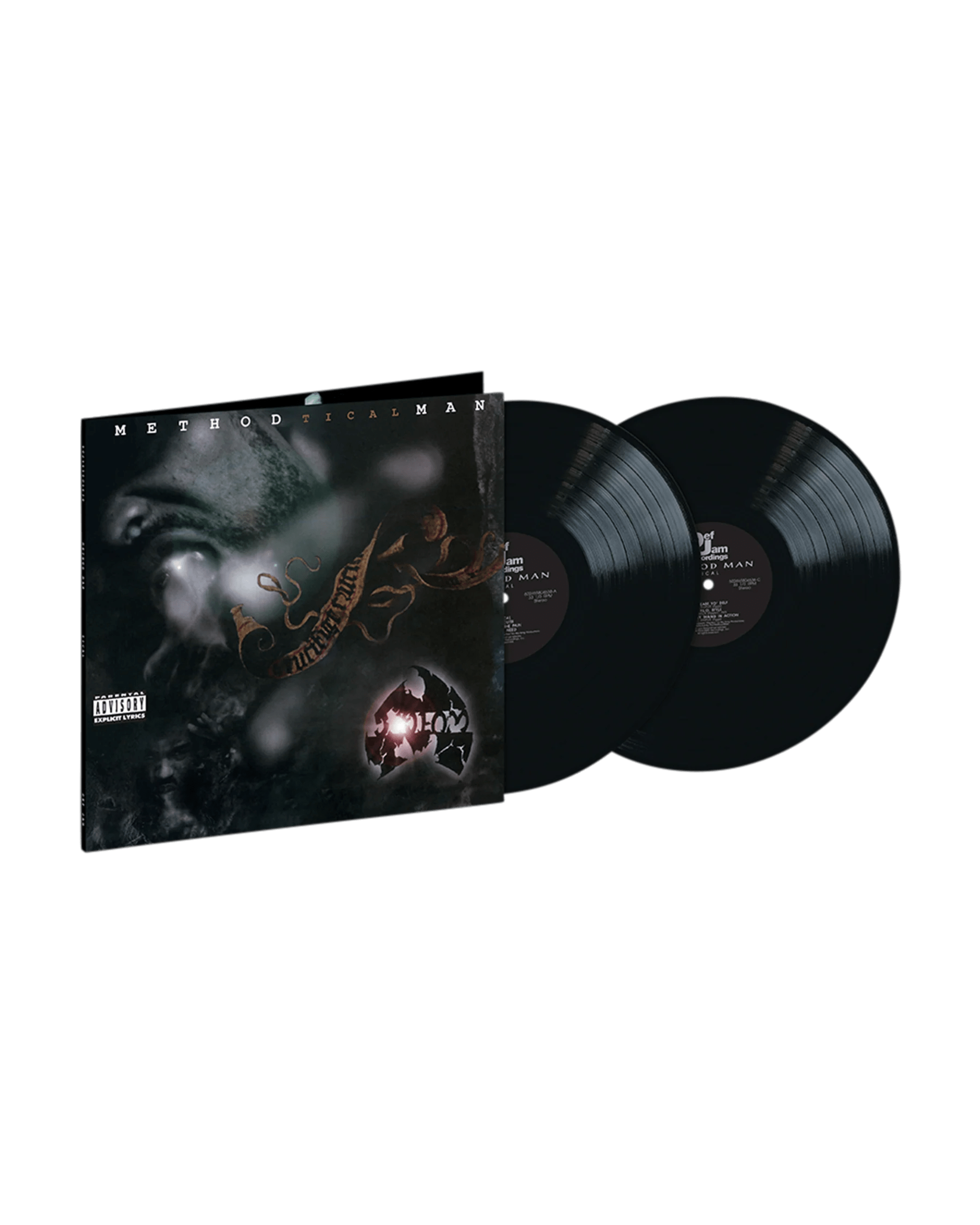 Vinyl records of Method Man's "Tical" album with a dark, abstract cover featuring his name and album title.