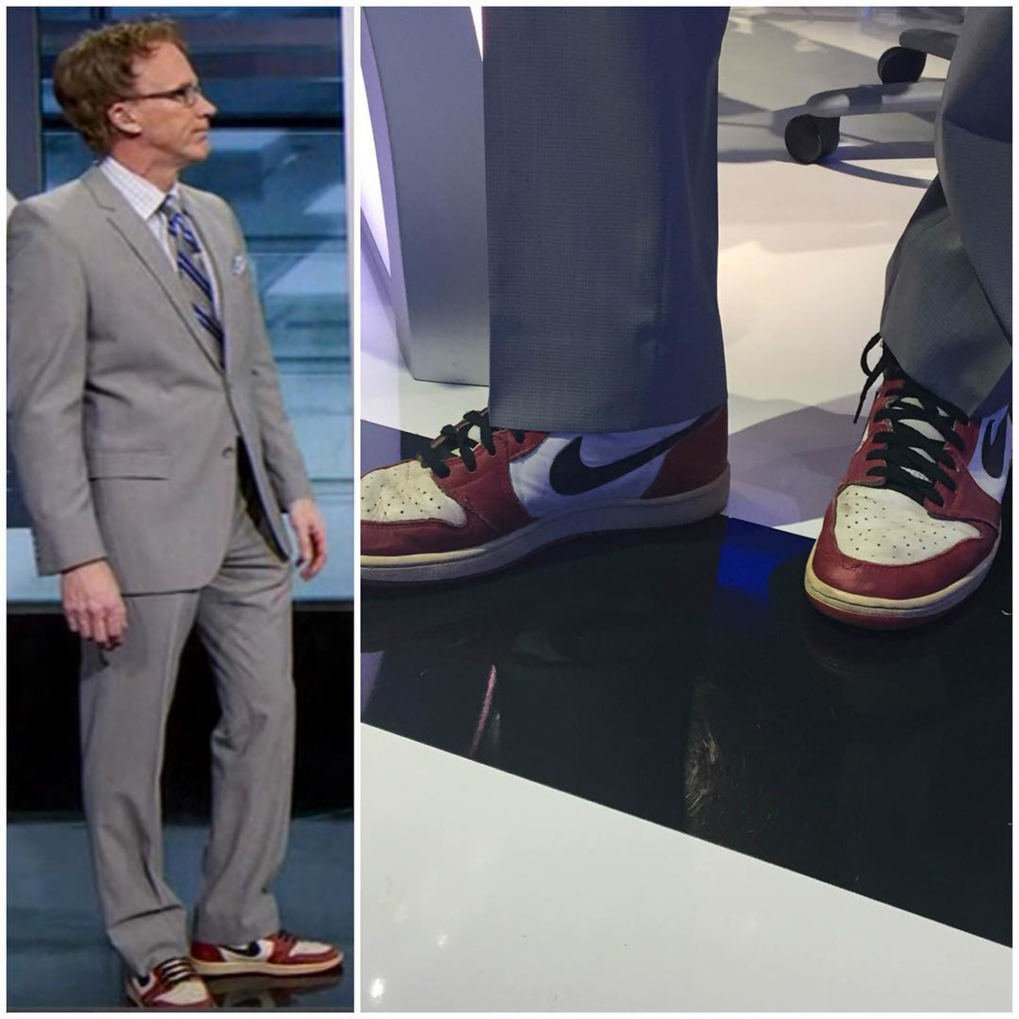 John Buccigross Wears Original 1985 Air Jordan 1 On SportsCenter