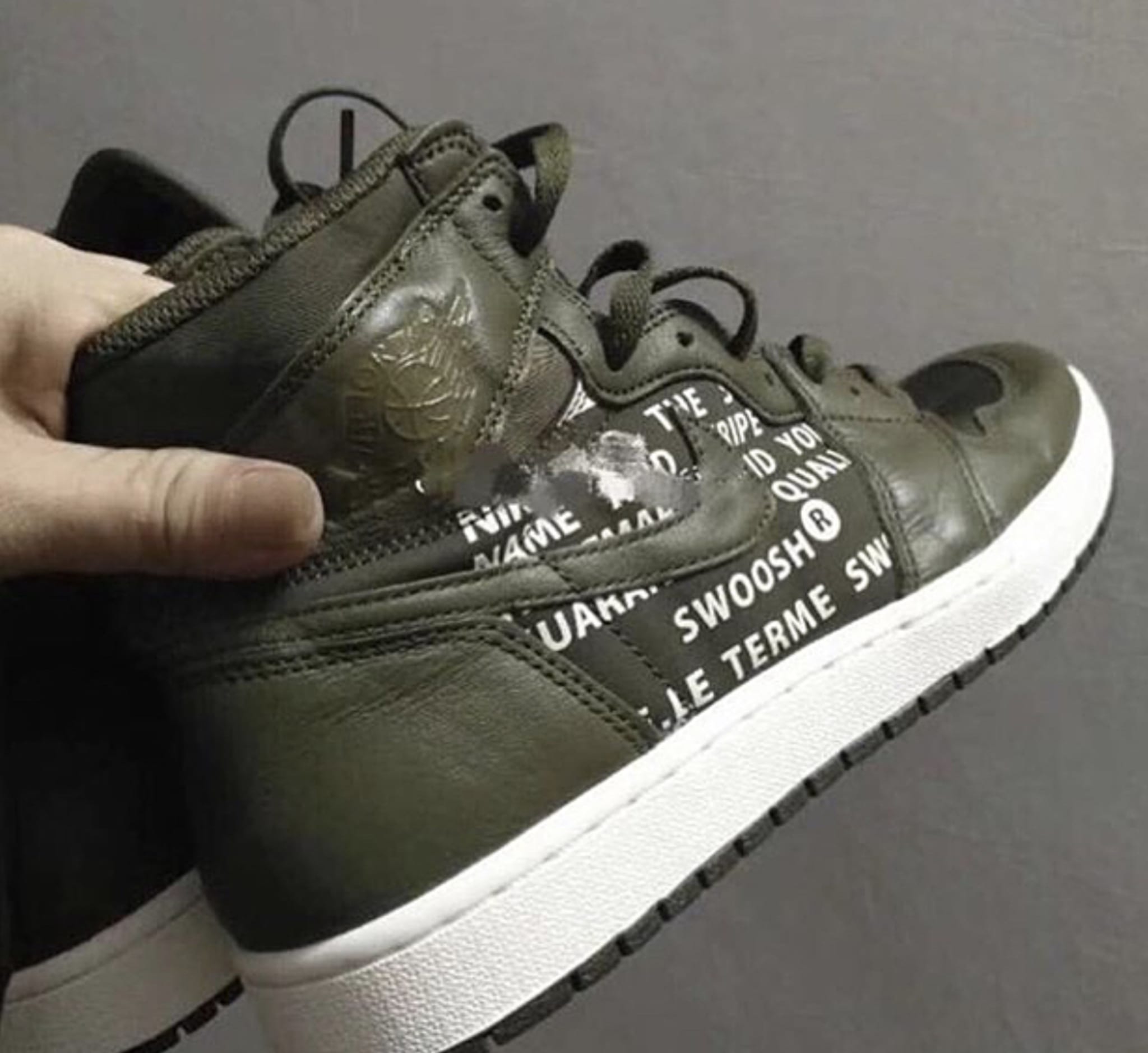Air Jordan 1 Canvas/Leather 'Olive'